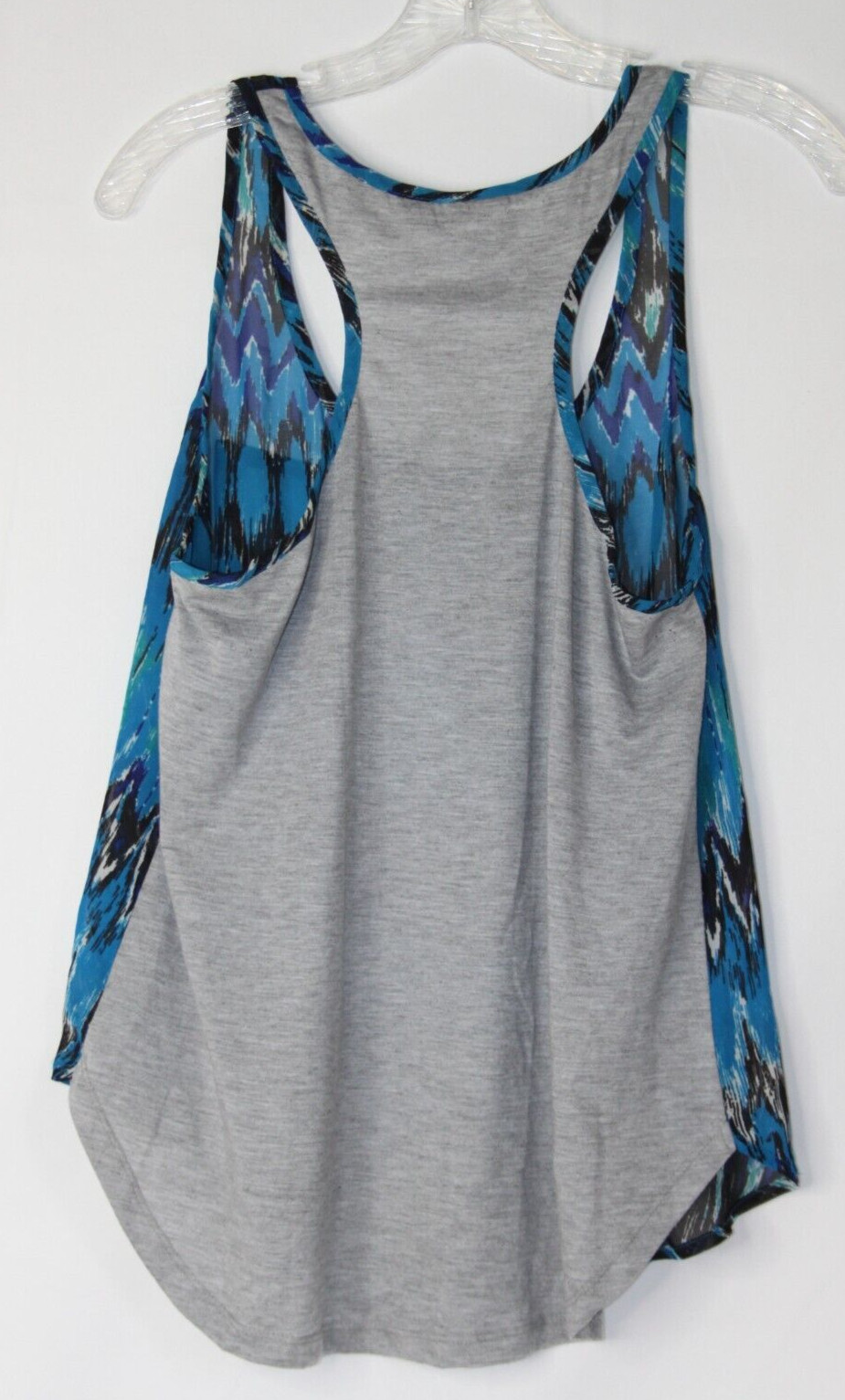 ESSENTIALS by FULL TILT WOMENS RACERBACK TANK TOP SZ L BLUE BLACK GREEN GRAY