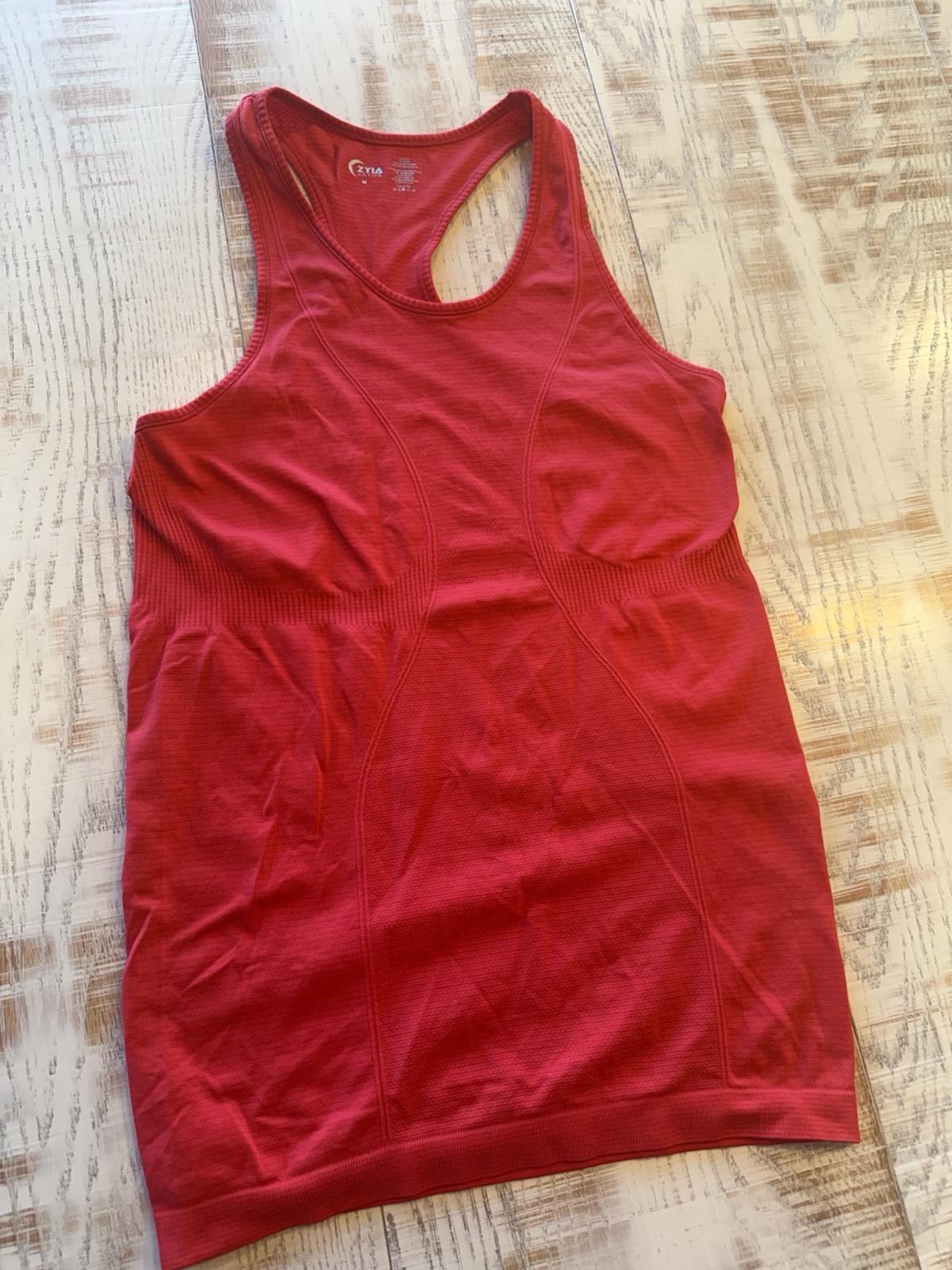 Zyia Active Red Copper Charged Racerback Tank Womens M Yoga Activewear