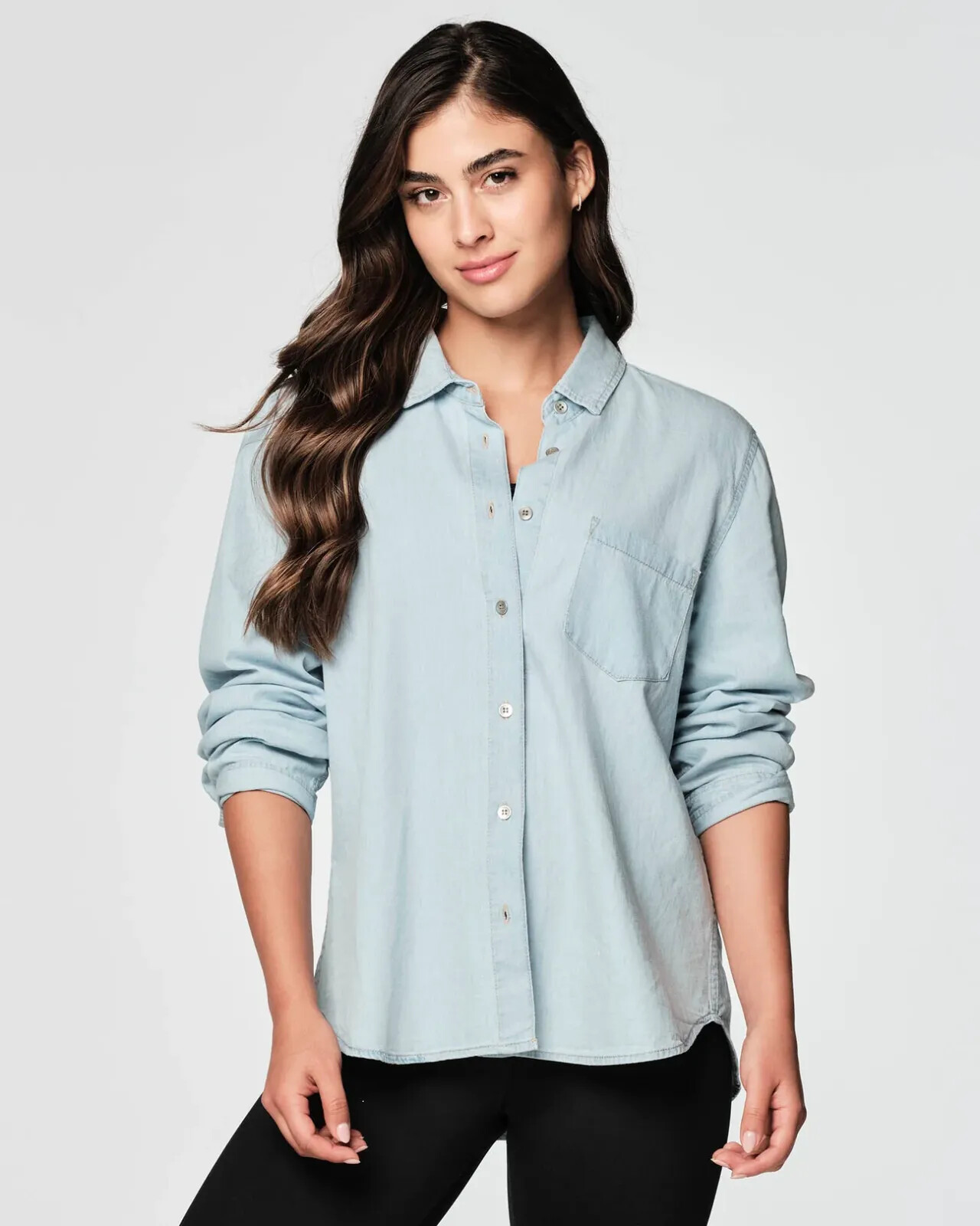 Zumba Shine Button Down Shirt – Denim – XS S M L XL XXL ~ New! Free Ship!