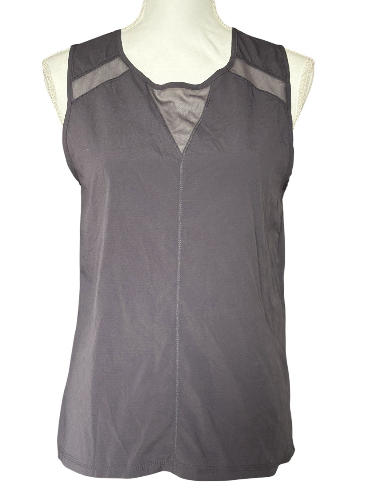 Indygena Women’s Athletic Tank Top Gray Mesh Panel Activewear Size Small S/P