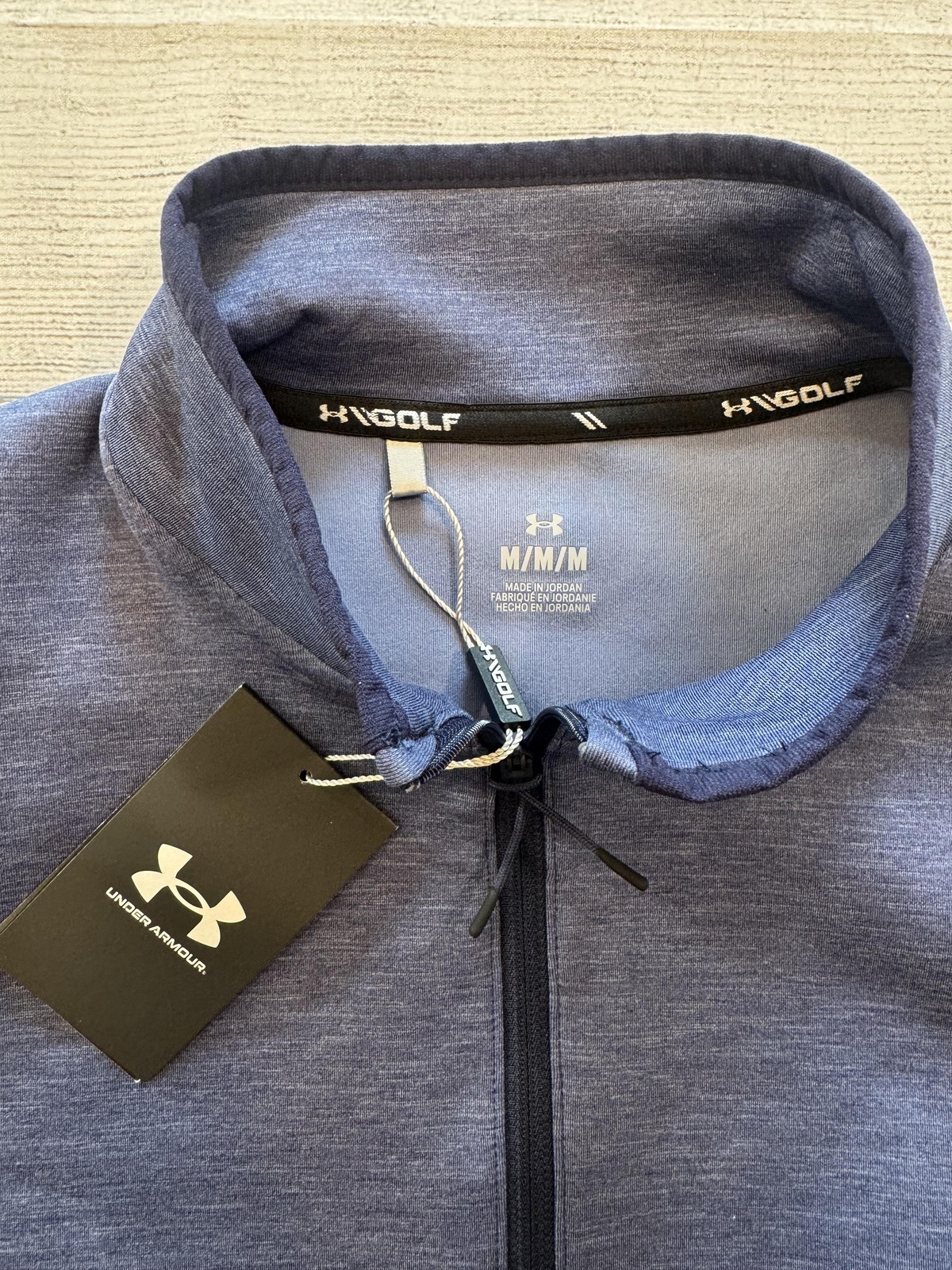 Under Armour Sweater Womens Medium Navy Blue Golf Quarter Zip Pullover Stretch