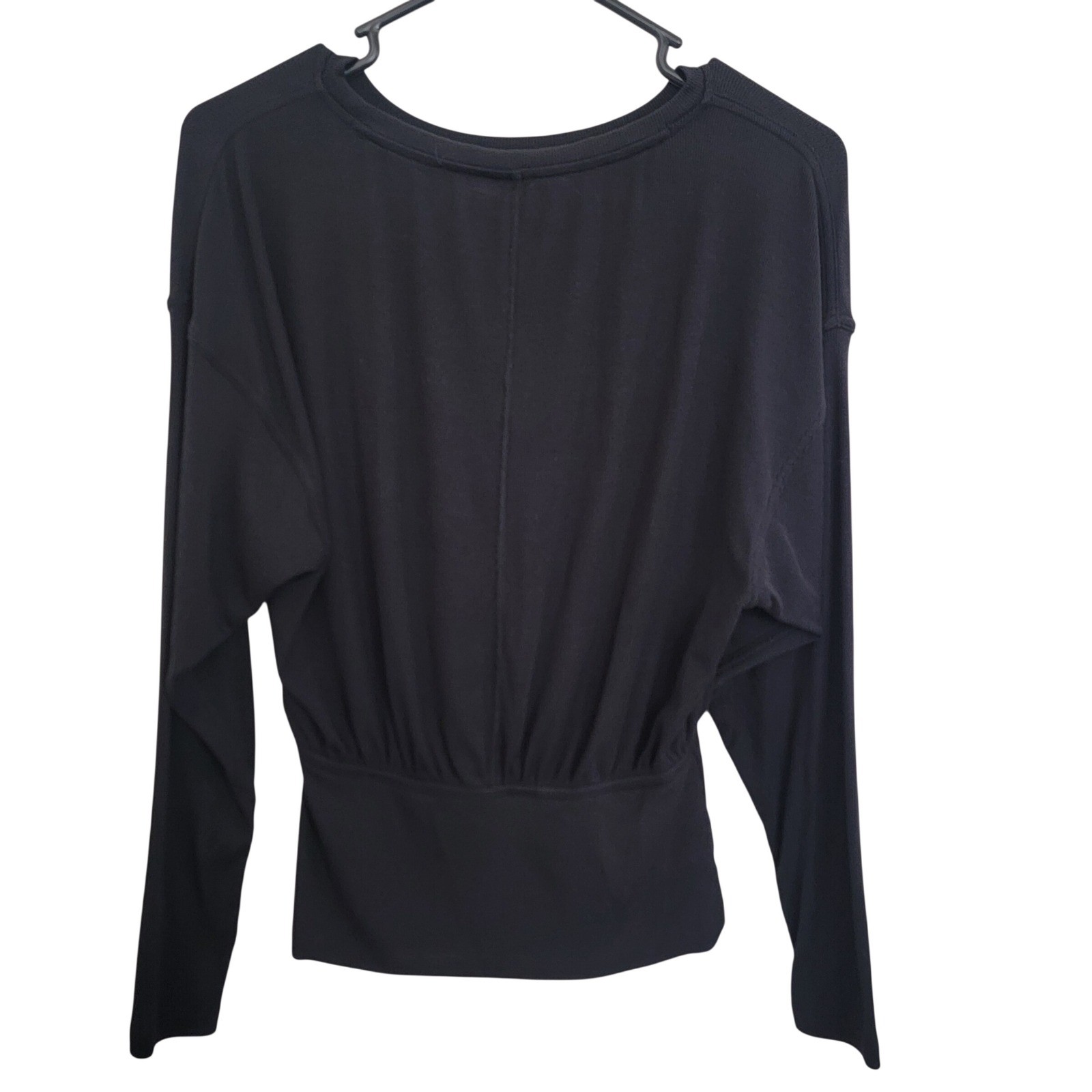 Lululemon Ribbed Modal Silk Blend LongSleeve Top Shirt Yoga Pilates Black W3GEXS