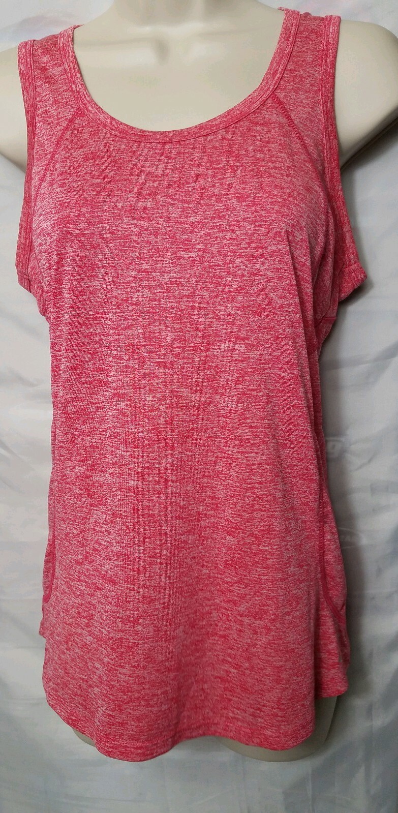 BCG Women Small Red Blended Sleeveless Activewear Gym Walking Reflect Tank Top