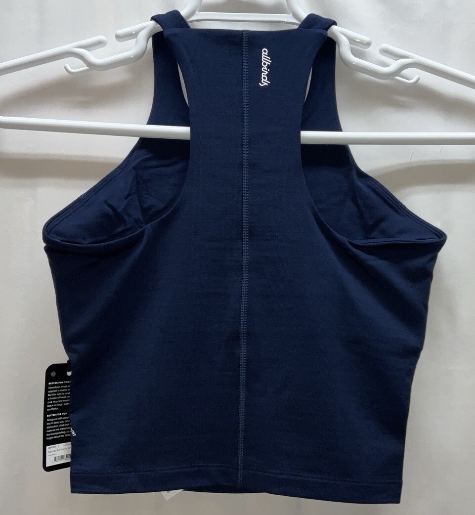 NWT Women’s allbirds Natural Run Form Training Running Tank w/ Shelf Bra Navy S