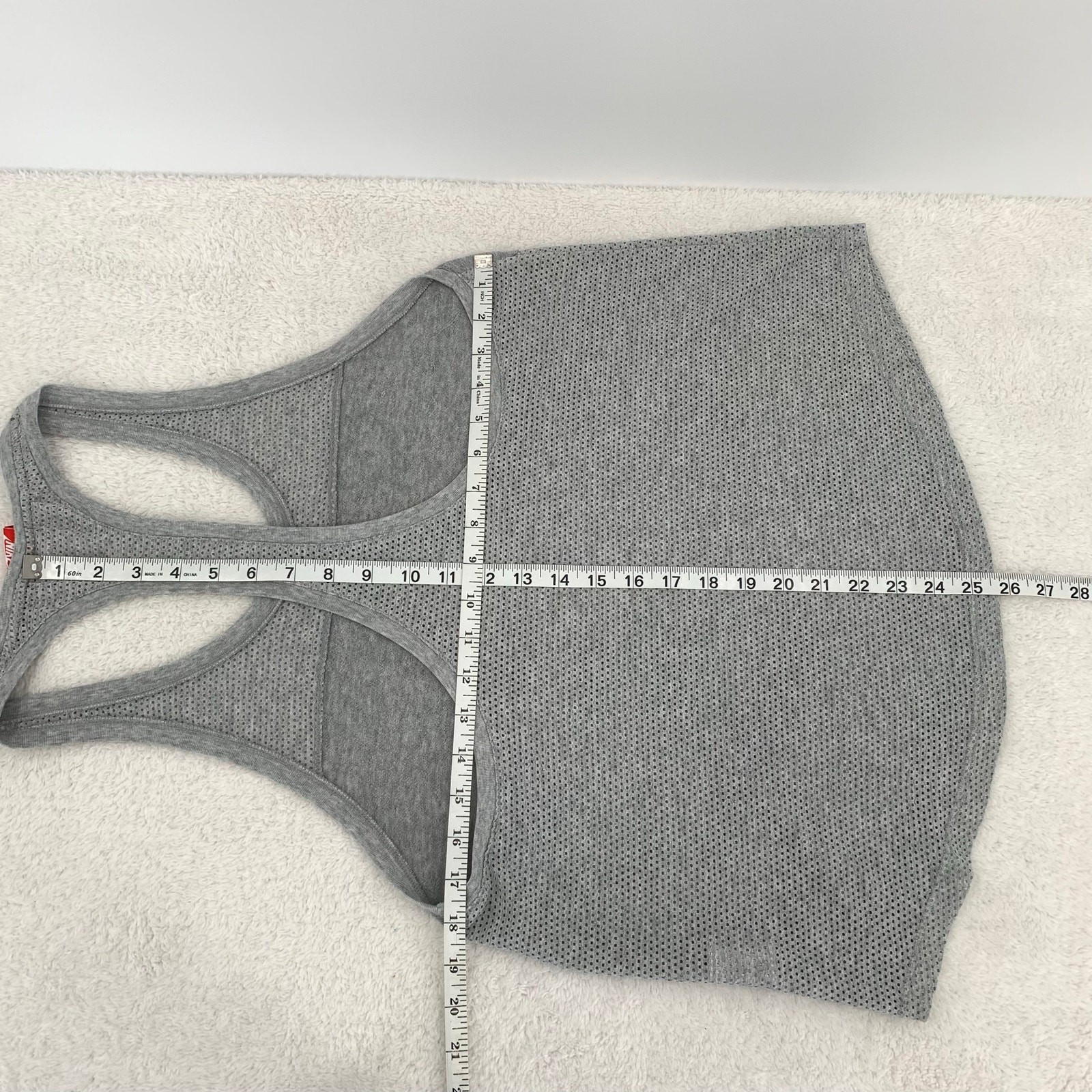 Nike Tank Top Womens Large Mesh Racerback Heather Grey Gym Workout Athleisure