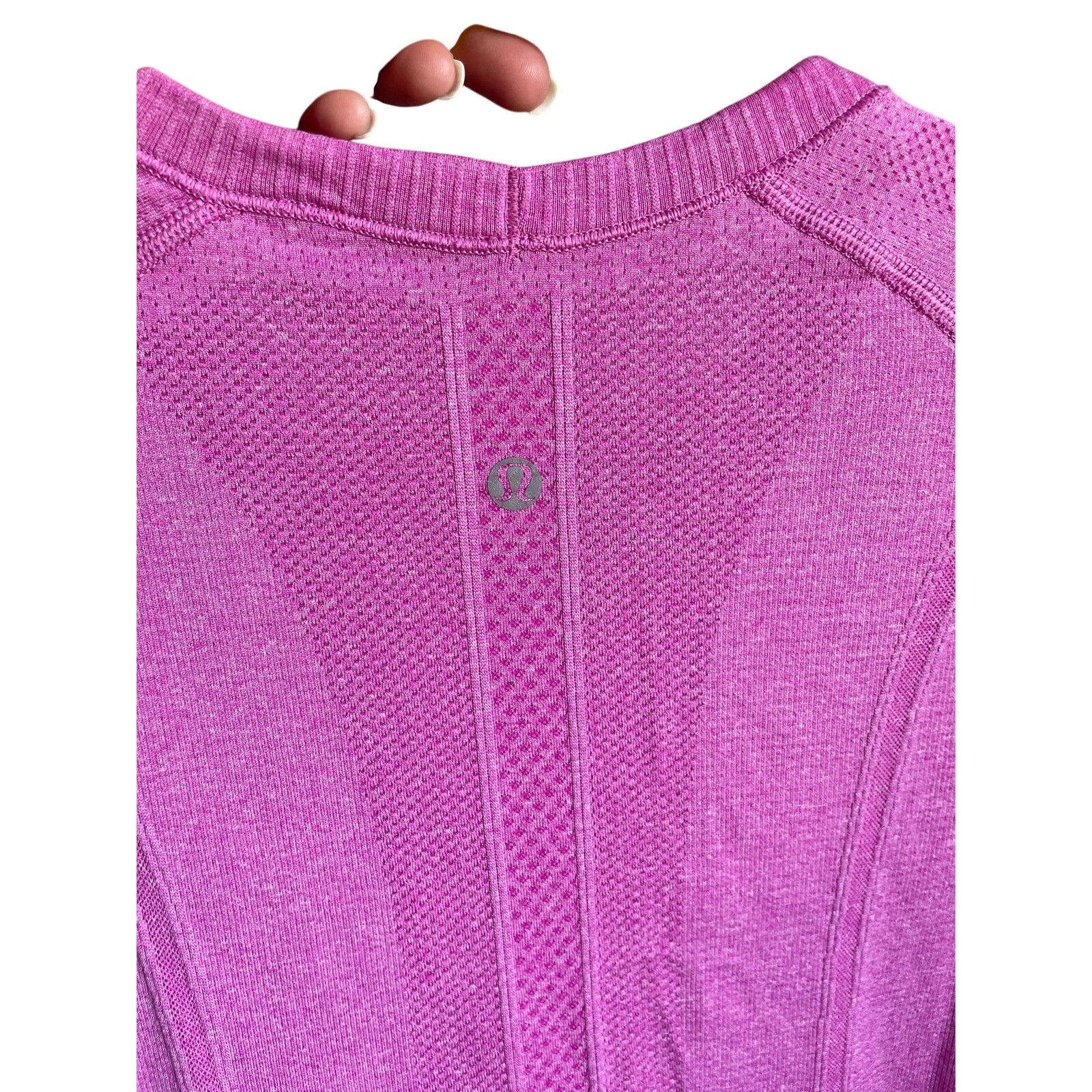 LULULEMON Heathered Raspberry Swiftly Tech Long Sleeve Crew Top Athleisure $78