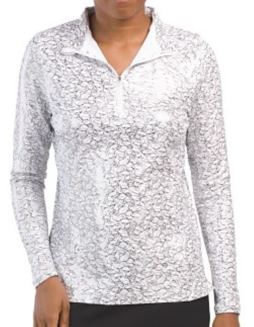 NWT PETER MILLAR WHITE Silver Cocktails Long Sleeve Mock Golf Tennis Shirt S M L