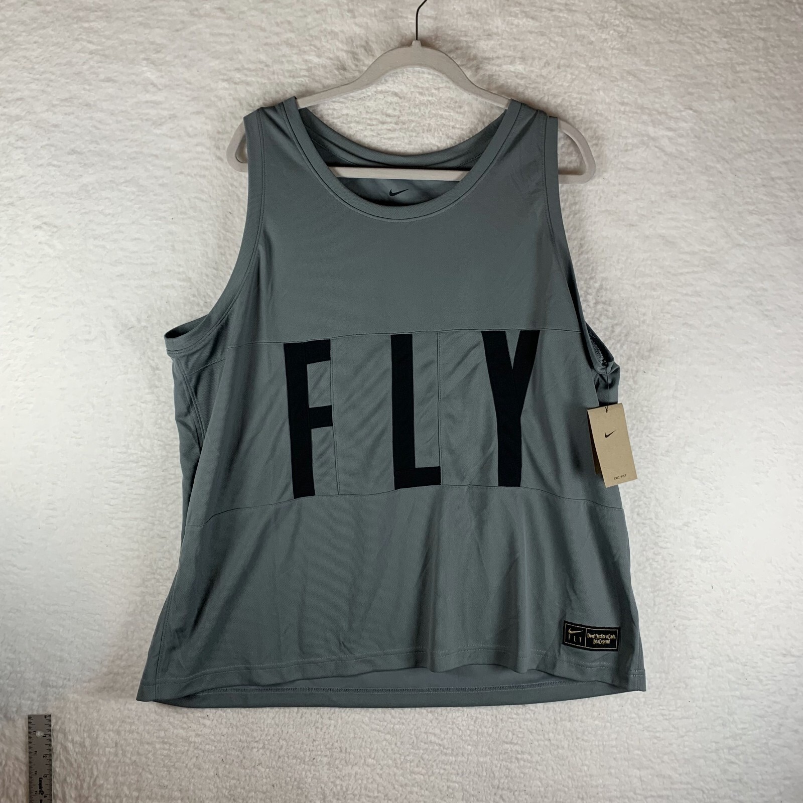 Nike Swoosh Fly Basketball Jersey Womens 2XL Gray Dri-Fit Tank Top Athletic 7096