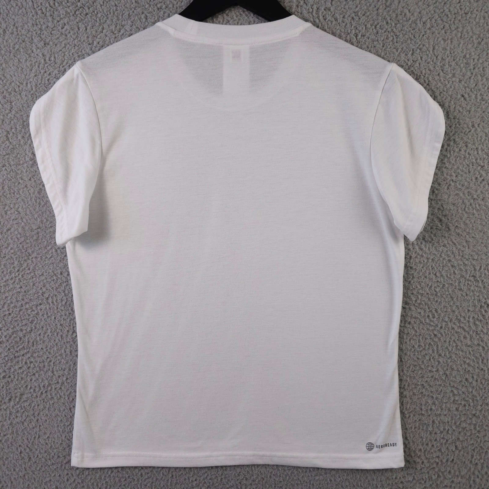 Adidas Training Shirt Womens Medium White Aeroready Petal Sleeve Crew Neck Gym
