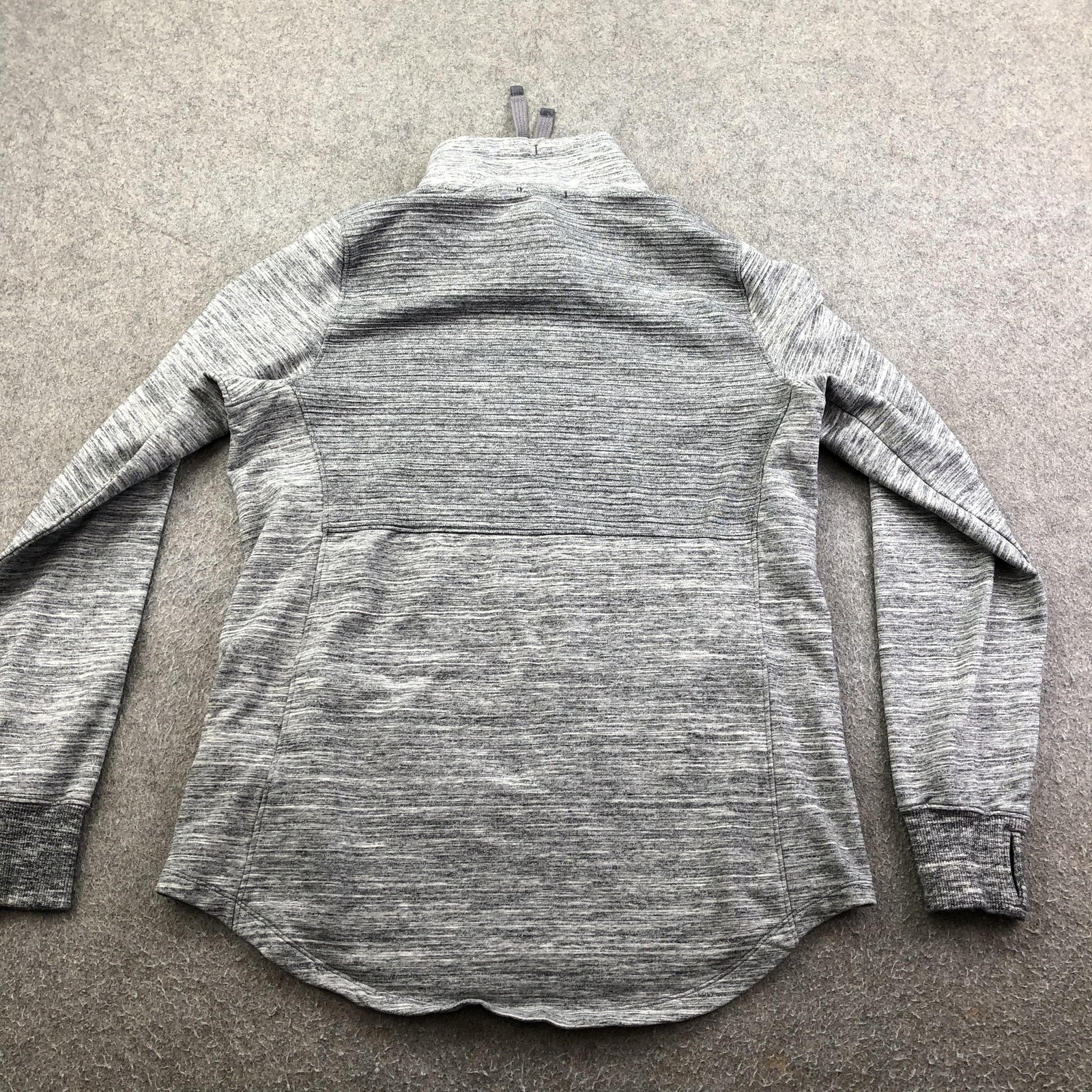 LL Bean Pullover Womens Medium Gray Long Sleeve Mock Neck Stretch Top Athletic