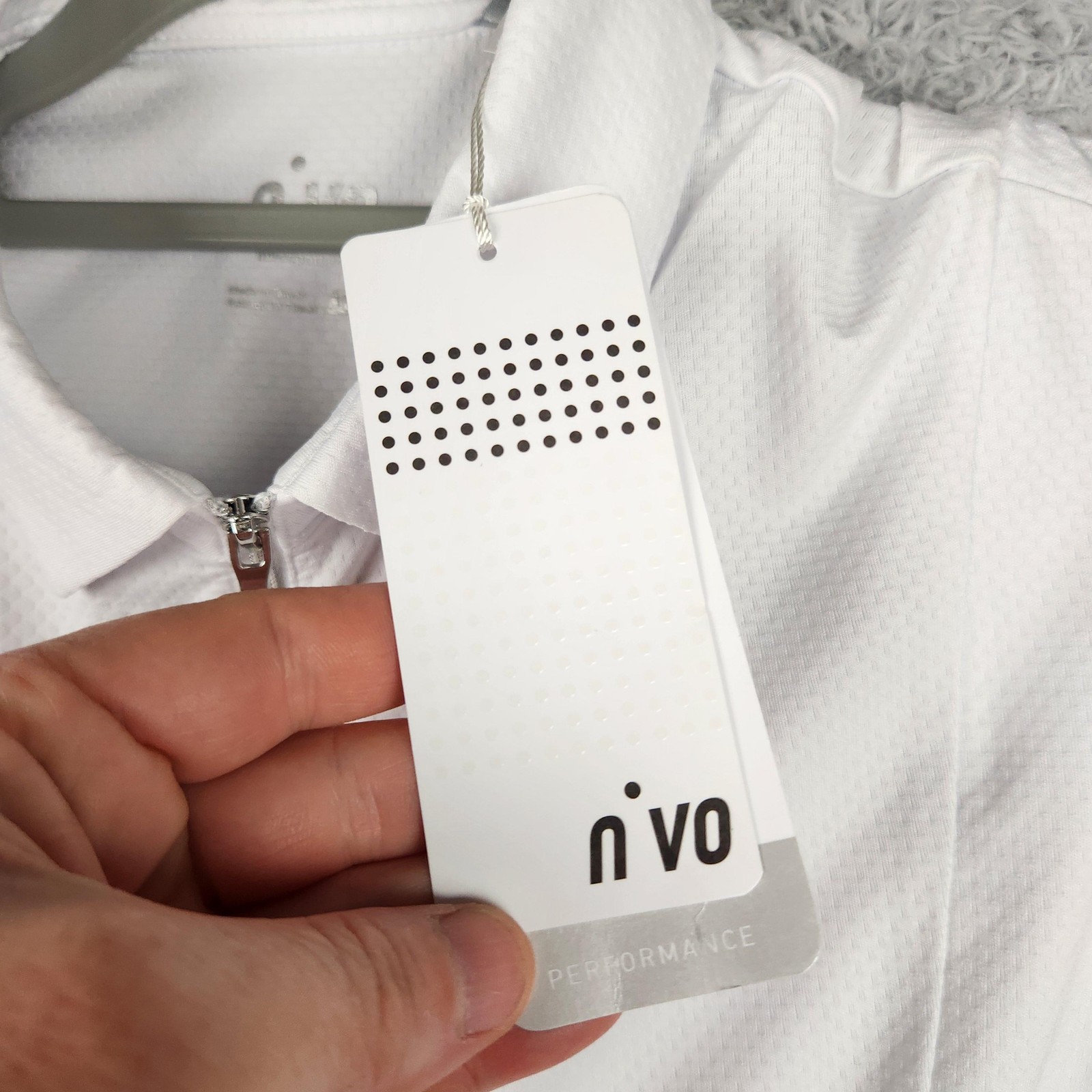 Nivo Pixie Polo Shirt Womens Medium White Sleeveless 1/4 Zip Golf UPF Top Tennis