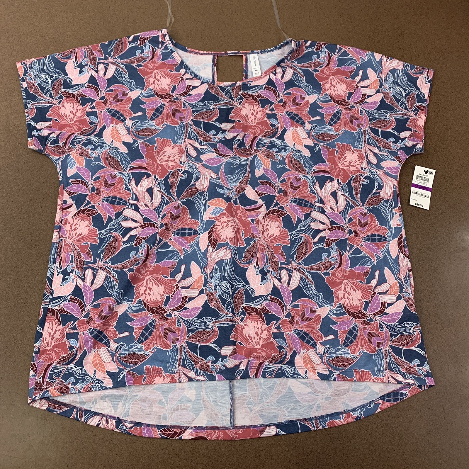 Ideology Women’s Size XXL Wall Flower Colorful Short Sleeve Athletic T-Shirt NWT