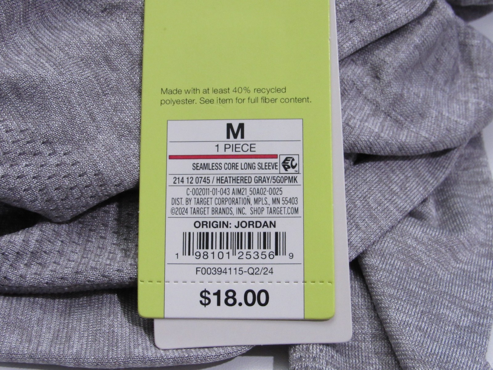 All In Motion Women’s Seamless Long Sleeve Top Heathered Gray Size Medium