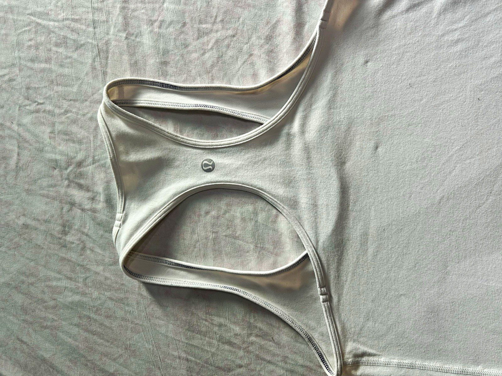 lululemon White Racerback Scoop Neck Stretch Nylon/Spandex Tank Top Size 8