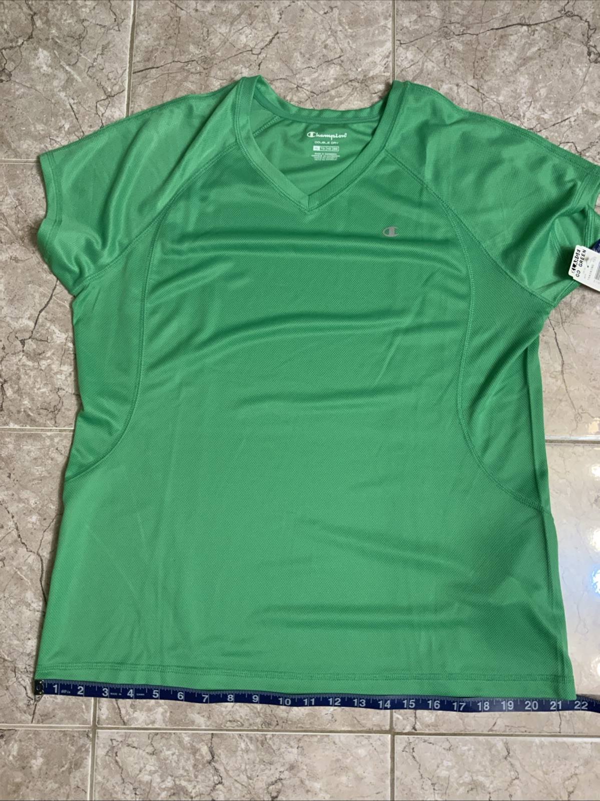 Champion Double Dry Training Tee Jersey Shirt W-S XL Green Lightweight Cool