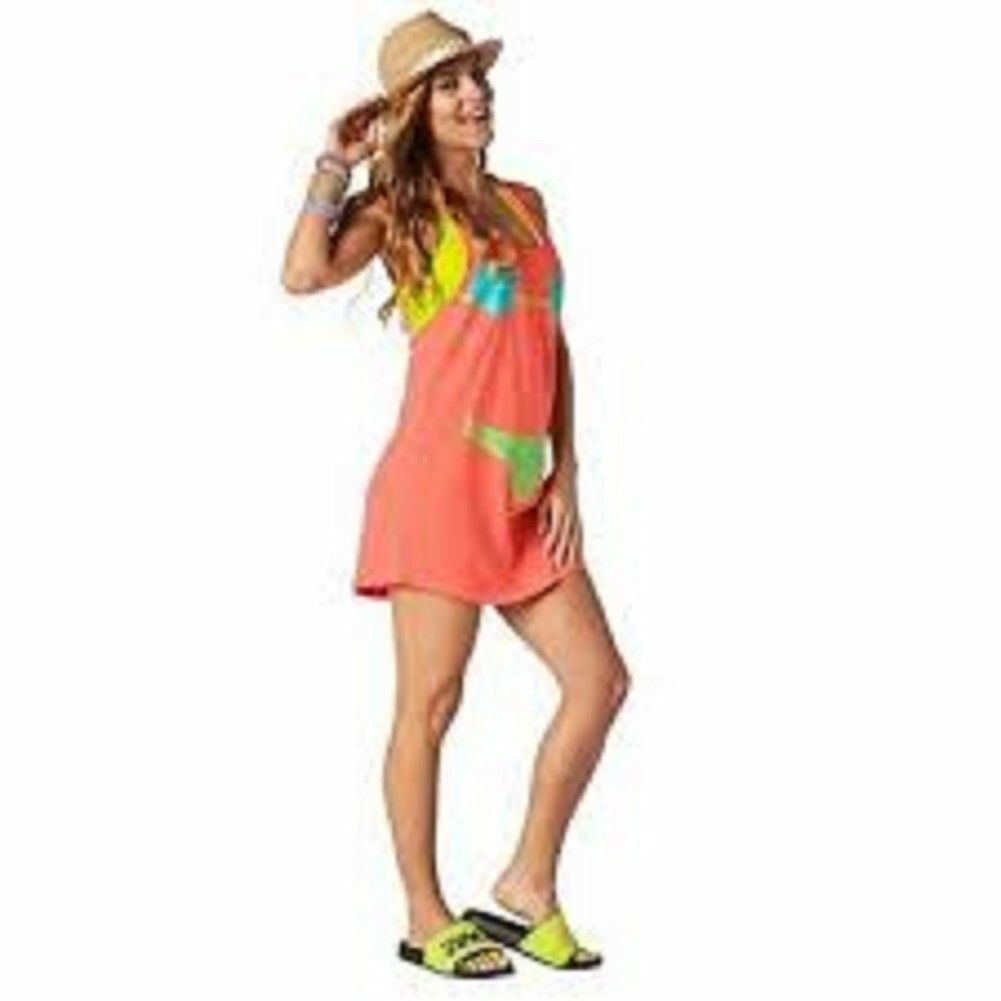 Zumba Fitness Shell Yeah Pool Swim Cover Up Cruise wear Coral Craze S or XS (C16