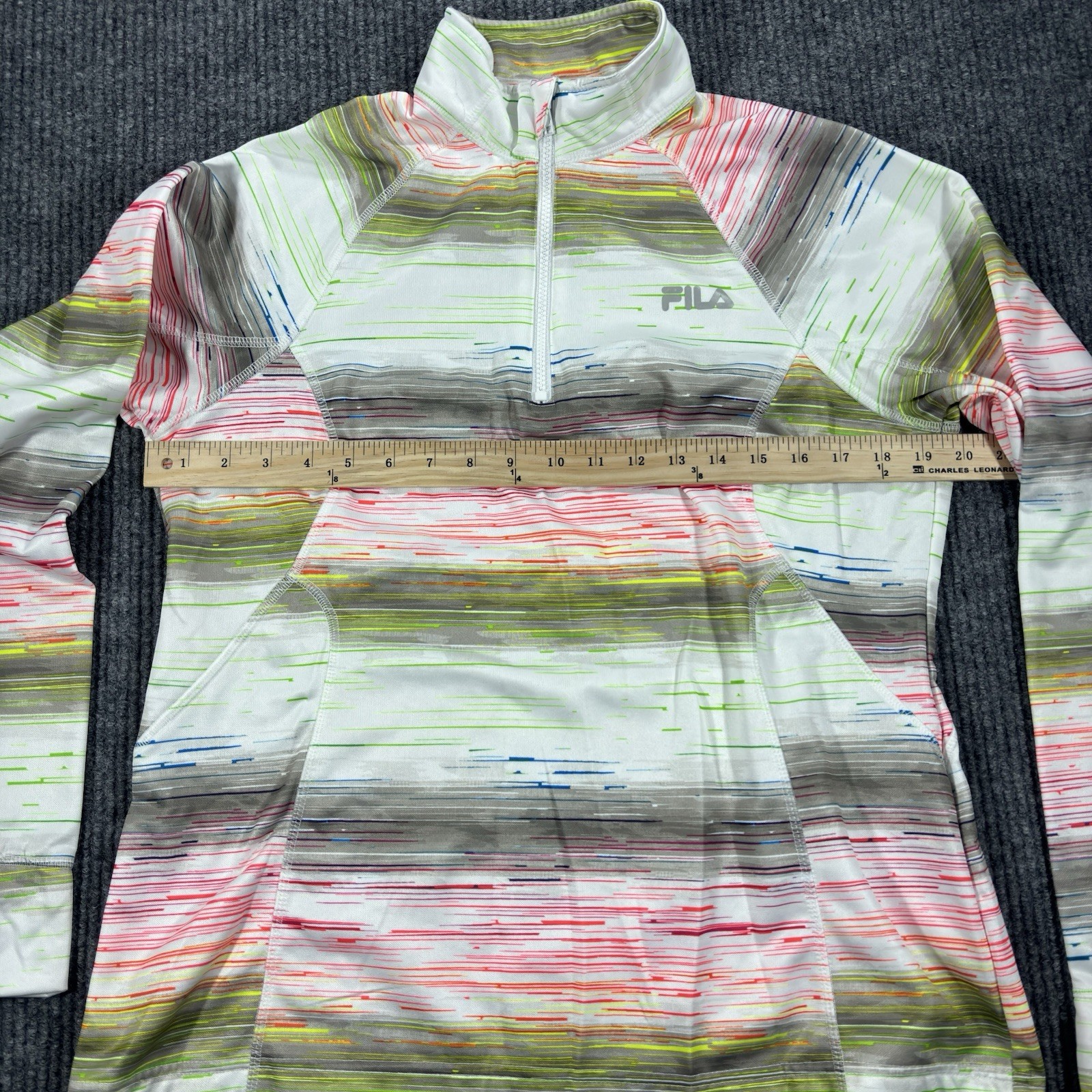 Fila Sport Performance 1/4 Zip Pullover Women’s LG Running Jogging Colorful