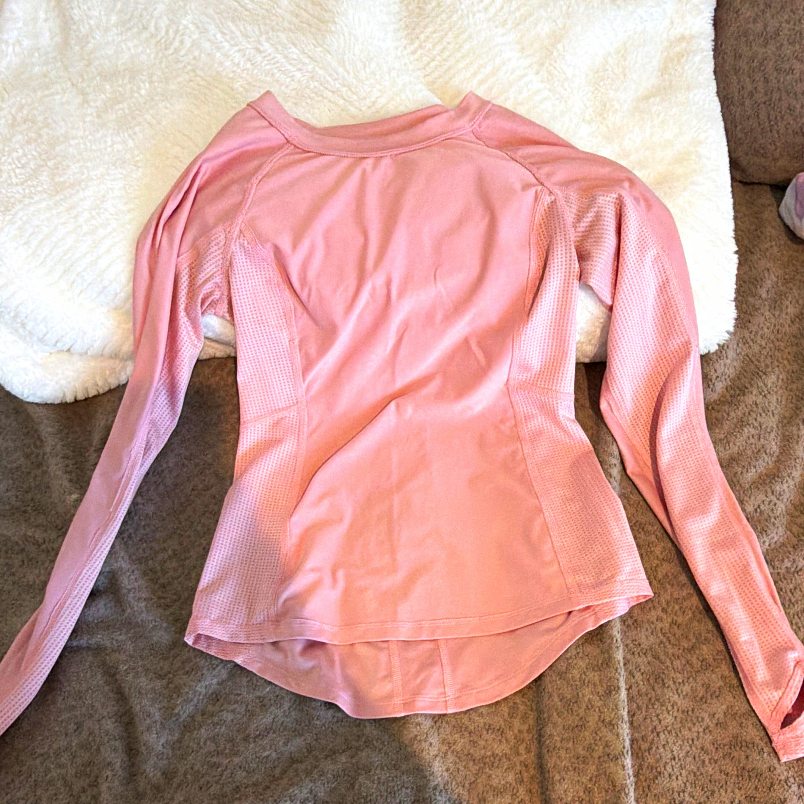 FILA Sport Women’s Pink Long Sleeve Crew Neck Athletic Fit Stretch Tee XS