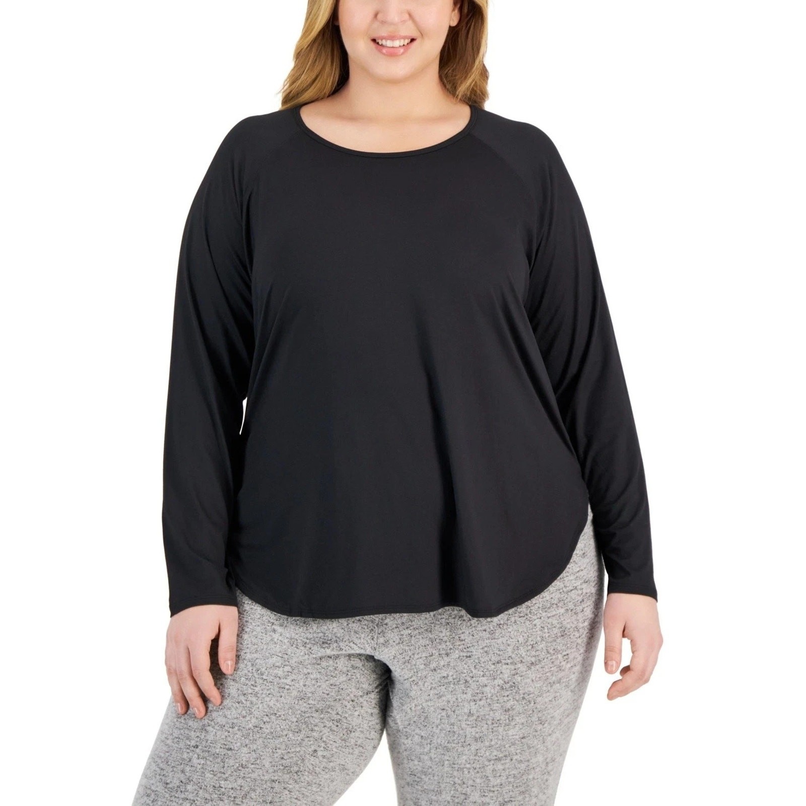 Ideology Women’s Performance Long Sleeve Top 2X Black Moisture Wicking NWT Plus