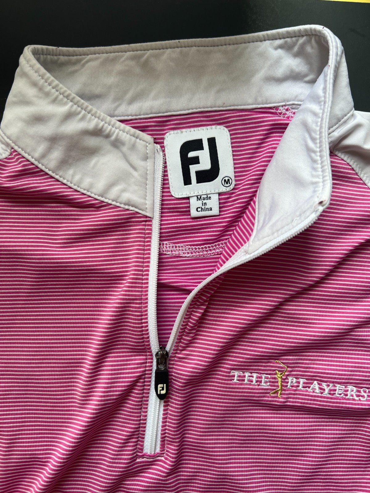 Women’s FootJoy Pink Stripe THE PLAYERS Top Long Sleeve Medium
