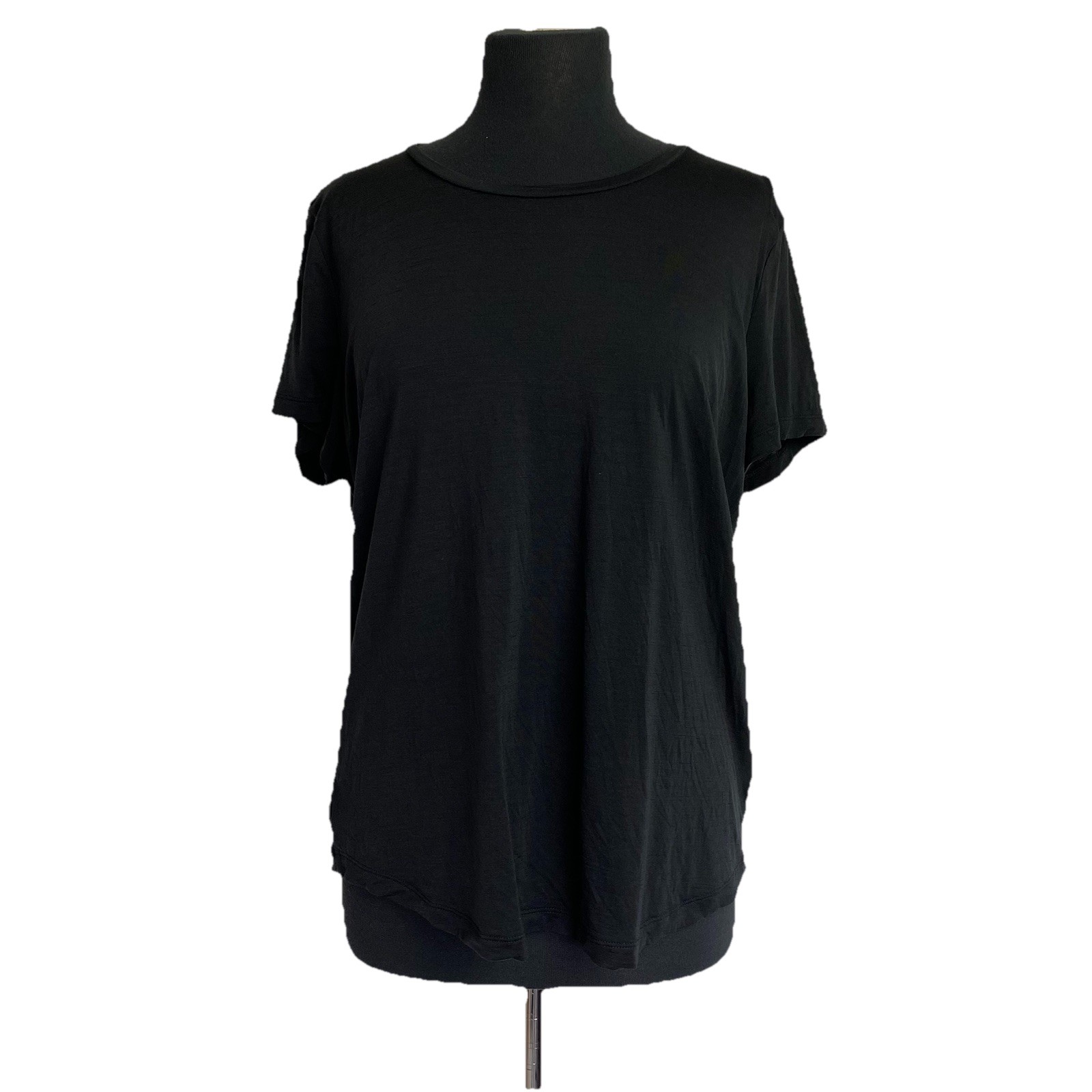 Icebreaker Cool Lite T Shirt Womens XL Black Lyocell Merino Wool Blend Top
