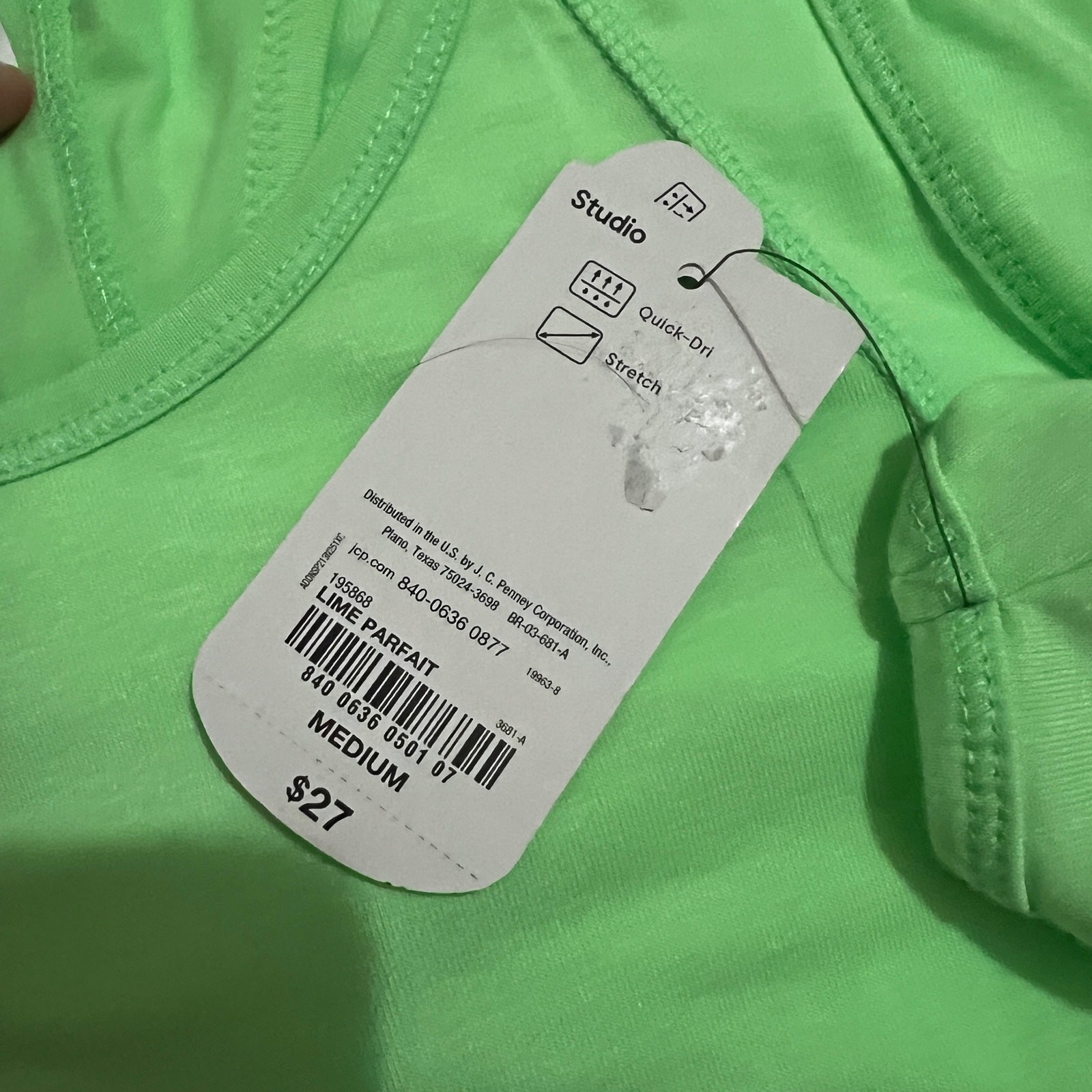 Xersion (M) Neon Stretch Quick-Dri Racerback Cross Pleat Back Athletic Tank Top