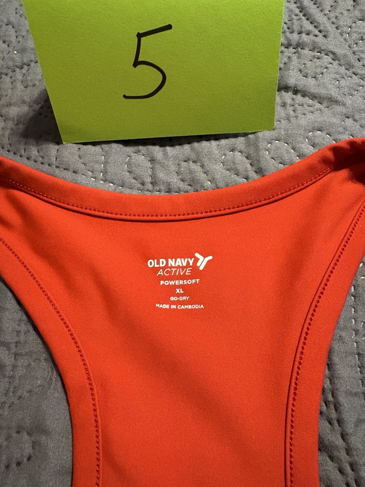 Old Navy Active Powersoft Racerback Red Cropped Shell Tank Top Size XL