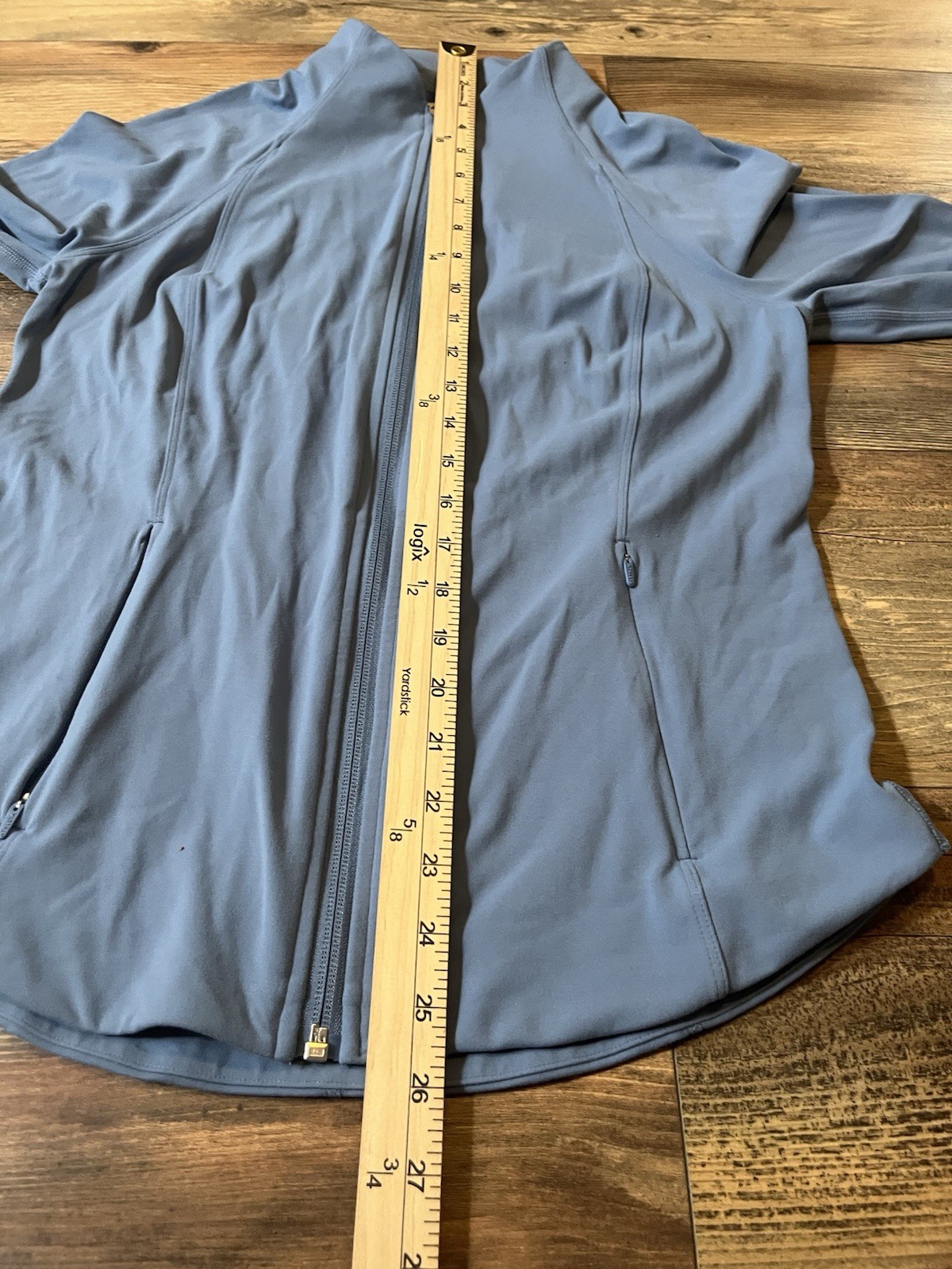 Athleta Salutation Jacket Womens Medium Blue Full Zip Yoga Activewear Shapewear