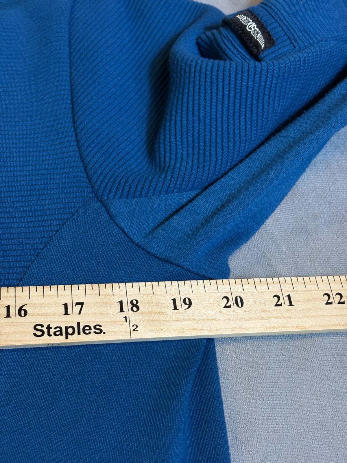 Straight Down Broadmoor Blue Pullover Womens 1/4 Zip Golf Performance Ribbed XL