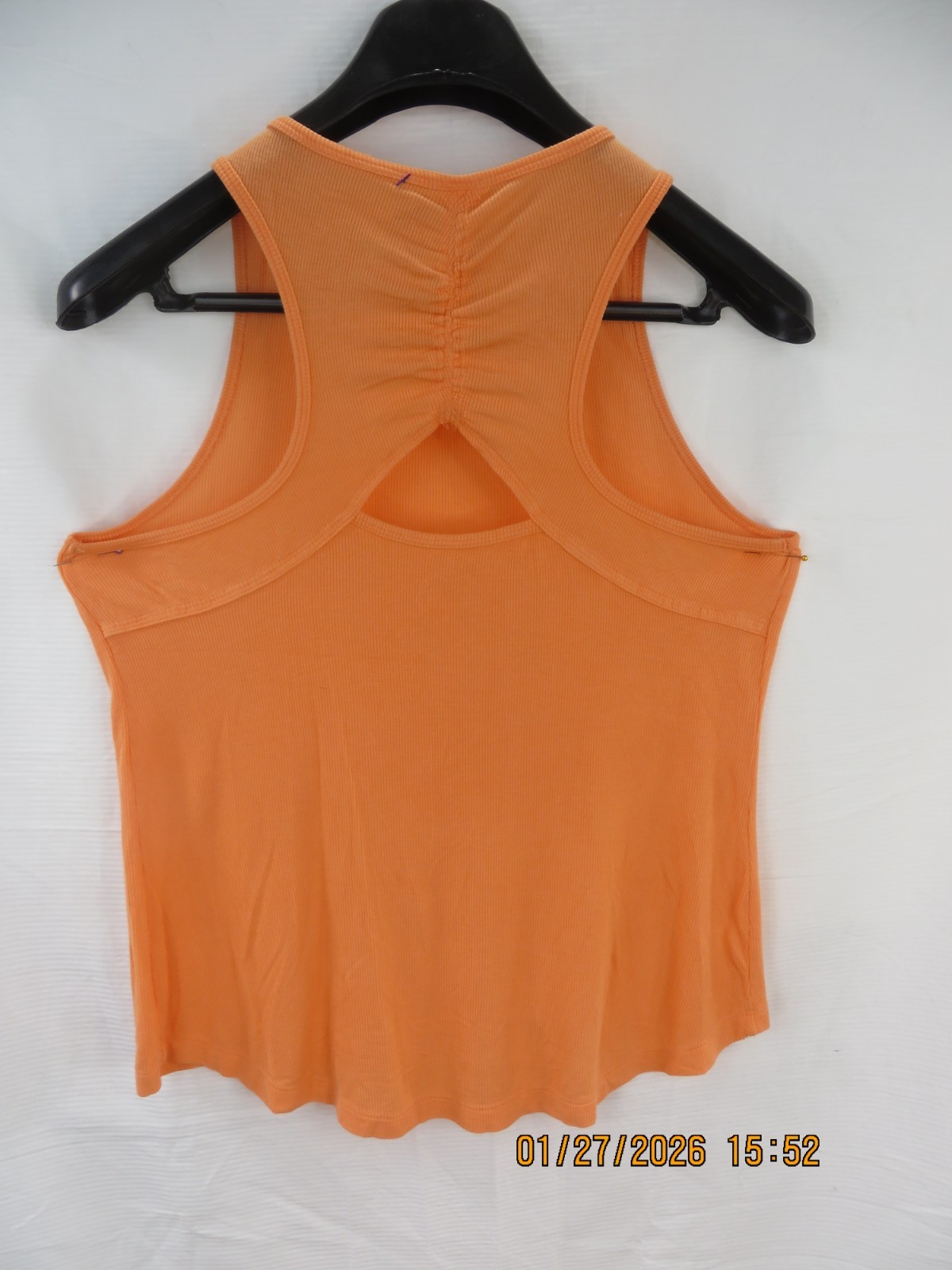 AVIA SZ M (8-10) Rayon/Spand NWOT Peach Ruched Back Soft Active Tank Top Shirt