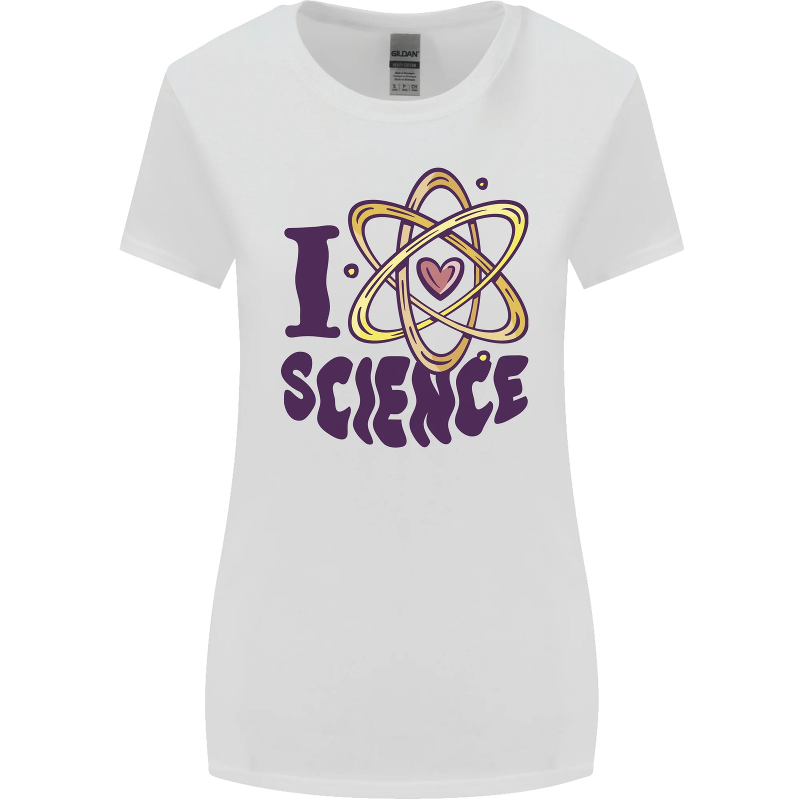 I Love Science Physics Chemistry Biology Geek Womens Wider Cut T-Shirt