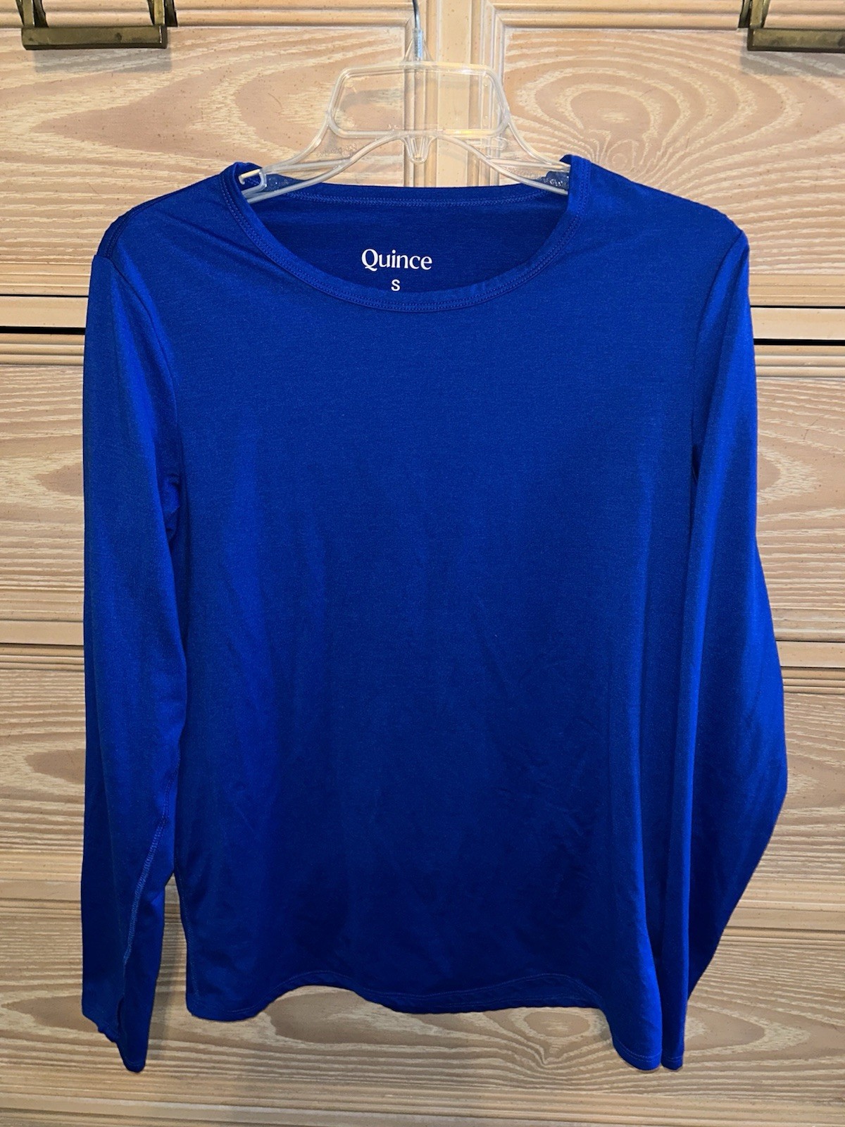 Quince Long Sleeve Crewneck Cotton Royal Blue Tee Size Small