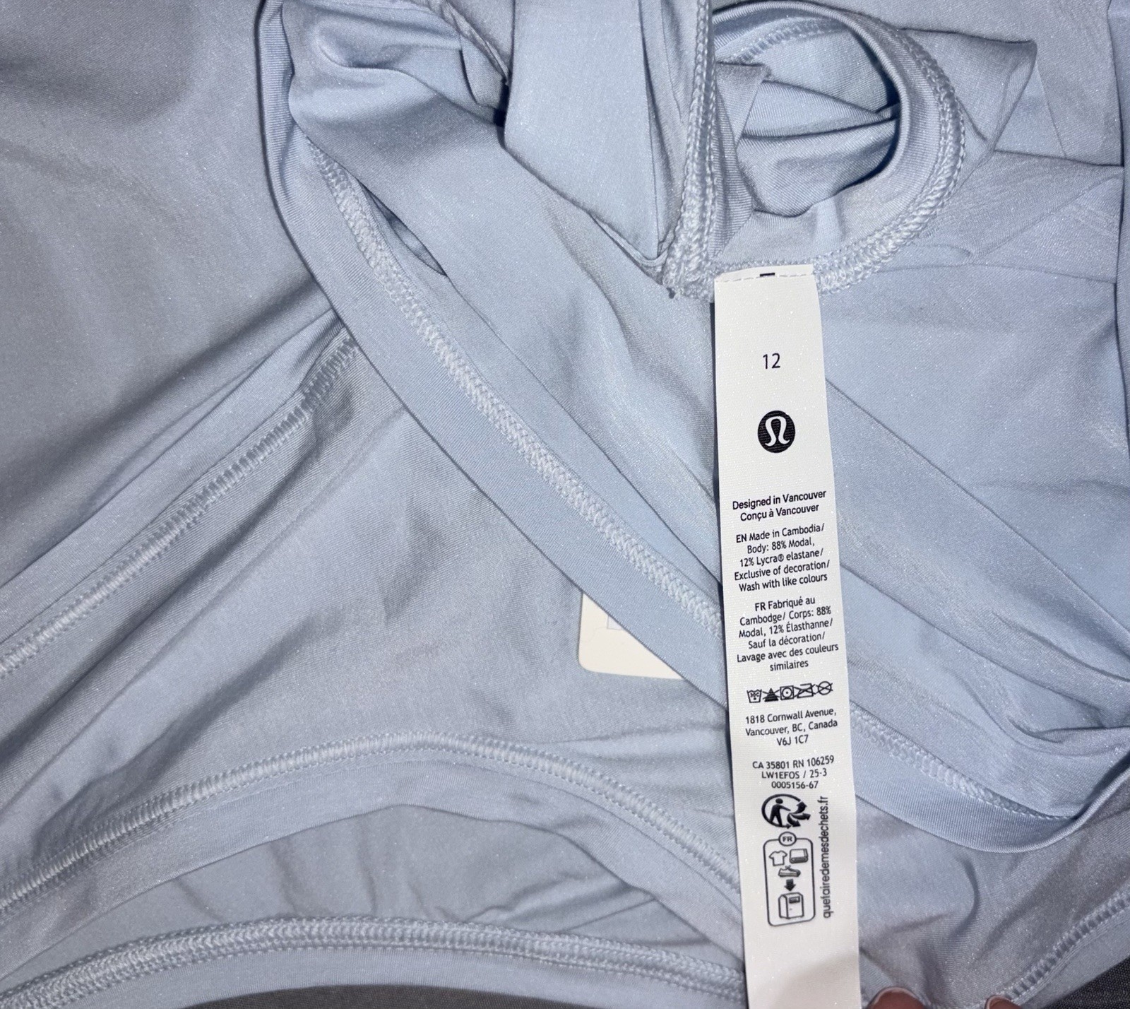 NWT💎LULULEMON💎SIZE 12💎DEEP STRETCH TANK💎AUTHENTIC💎HIP LENGTH💎STARCH BLUE💎