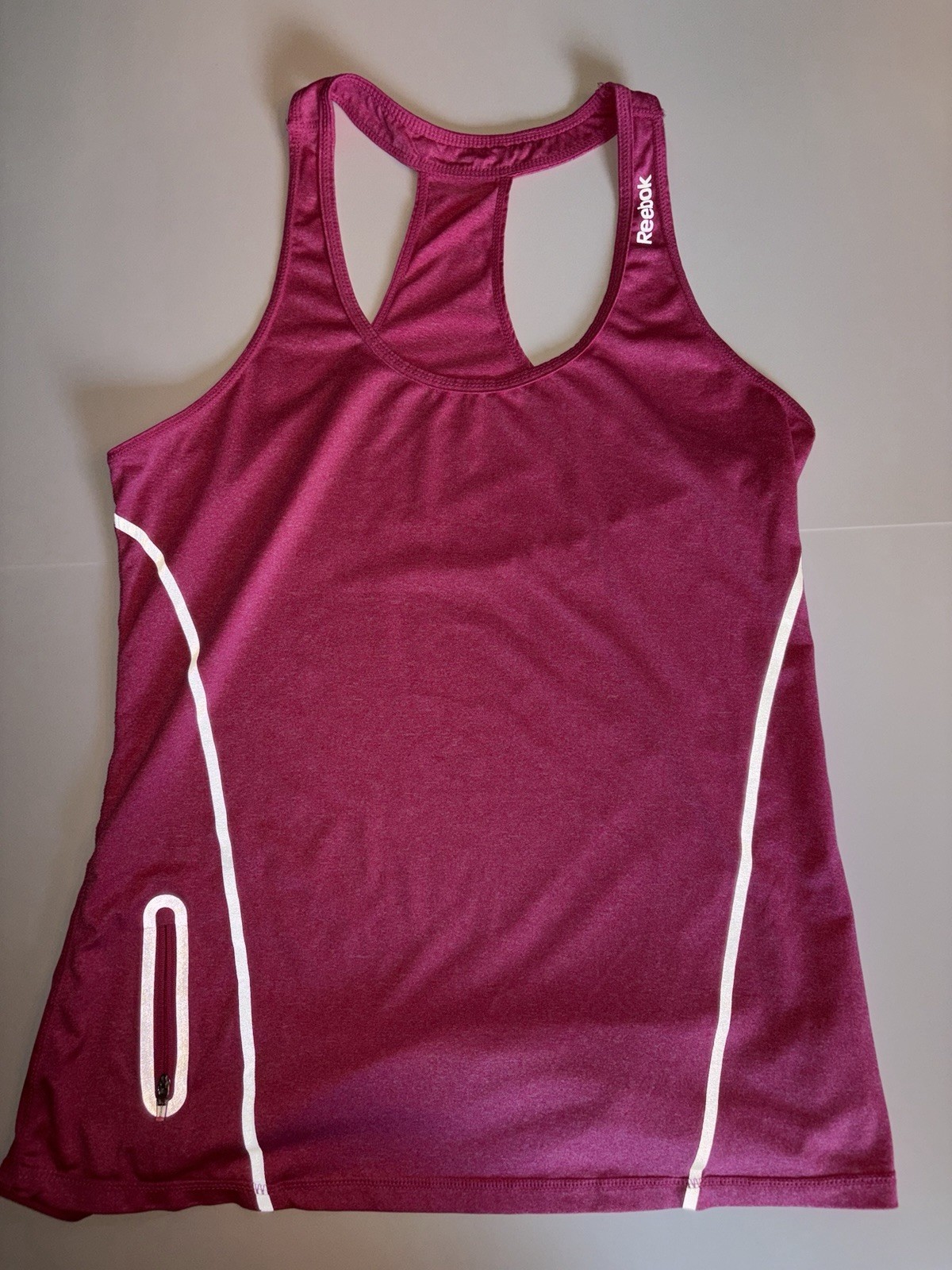 Reebok Razorback Tank Top Workout Athletic Top Shirt Pocket Womens Sz Medium GC