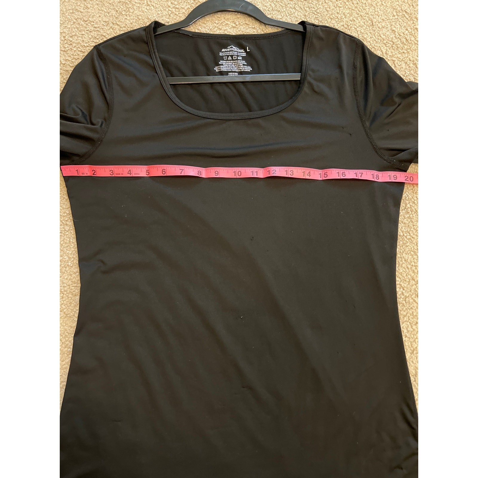 Adventuridge Black Base Layer Long Sleeve Shirt Womens Size Large Hiking Camping