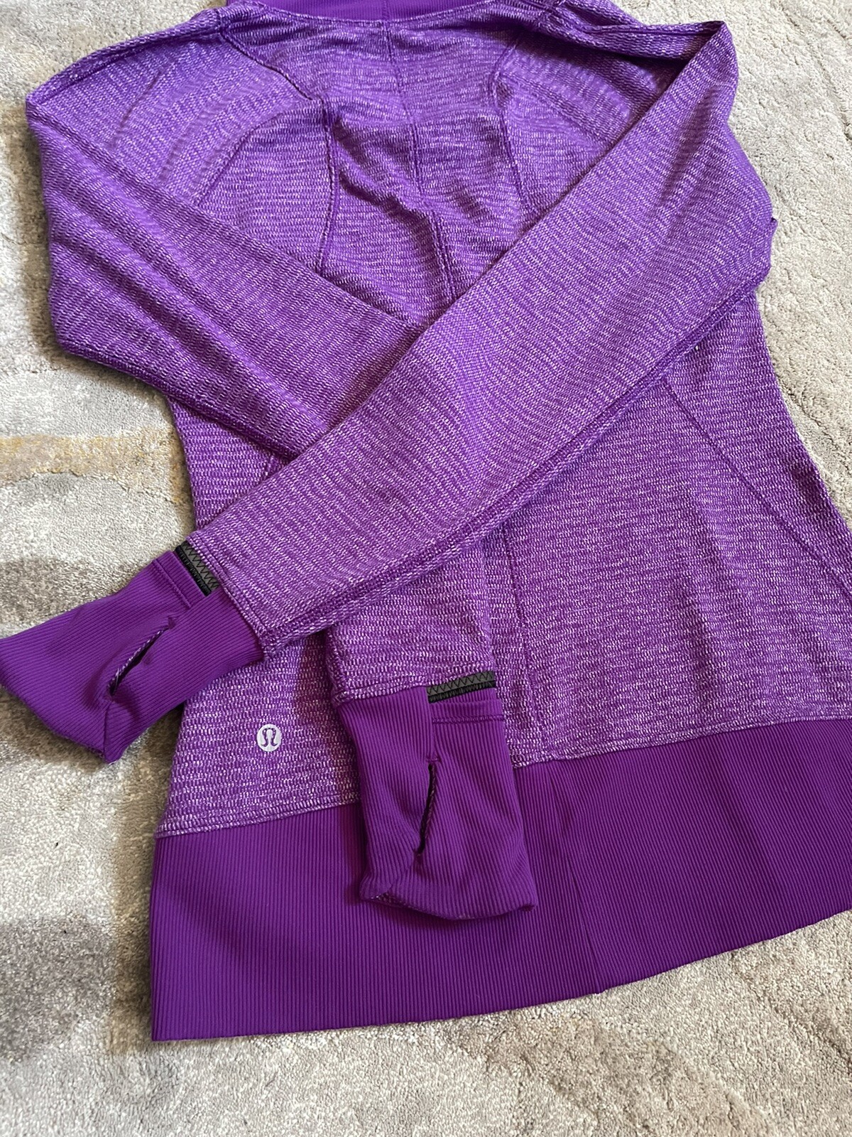 Lululemon Runderful Half Zip Pullover Size 4 Tender Violet Mini Check Pique