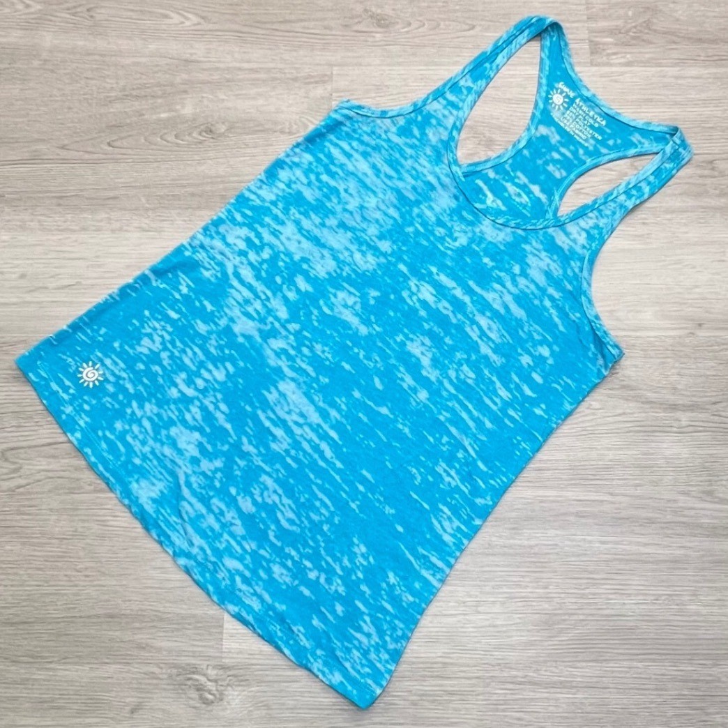 Shine Athletica Tank Top Racerback Athletic Teal Burnout Women’s Small