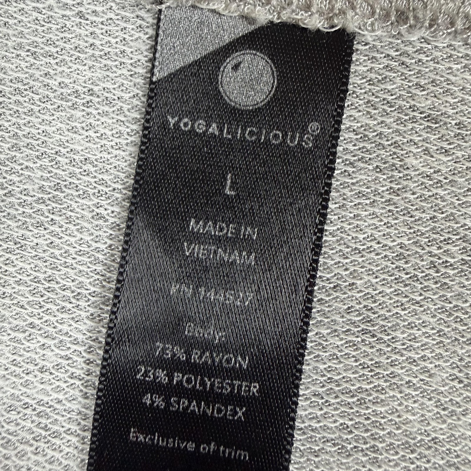 Yogalicious Pullover Womens Large Gray Cowl Neck Asymmetrical Hem Long Sleeve