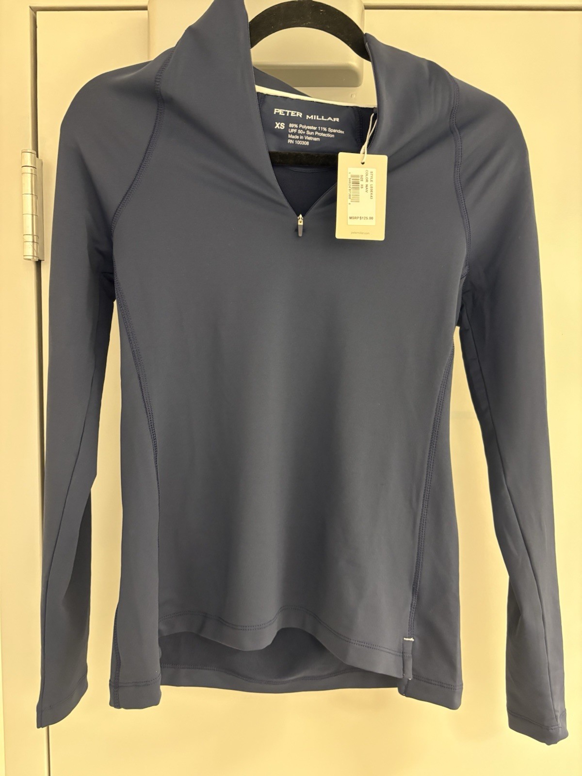Peter Millar Crown Sport Women’s XS Navy 1/4 Zip Mock Neck UV Golf Pullover