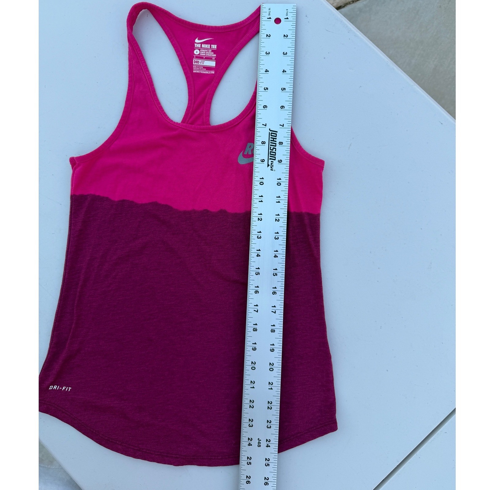 Nike Dri-FIT Running Tank Top Womens Small Pink Magenta Racerback Athletic Cut