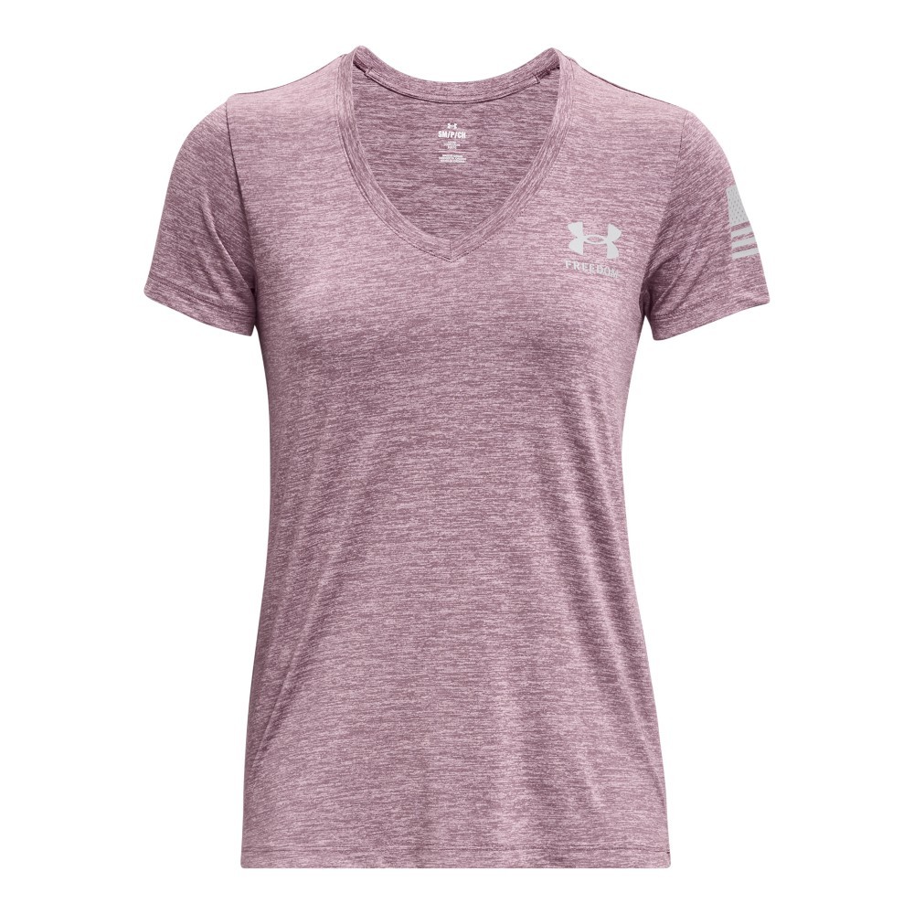 Under Armour 1369471 Women’s UA Tech Freedom V-Neck T-Shirt Purple Heather Small