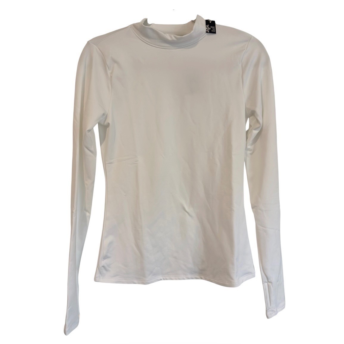 DSG Womens CWC Mock Neck Long Sleeve Compression Top White Small CKP6784CN