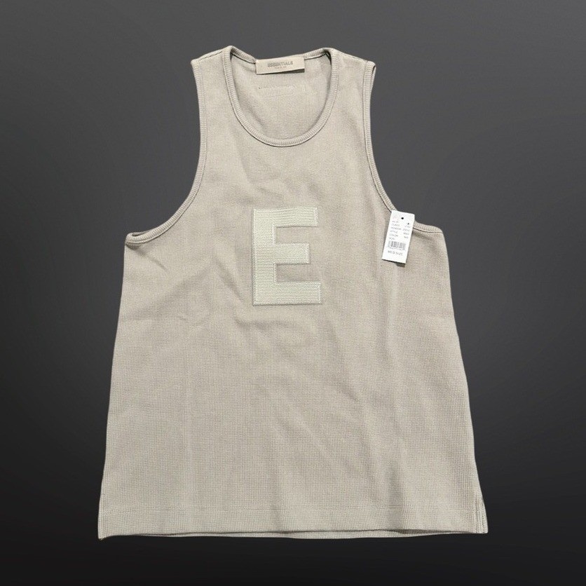 Fear of God Essentials Waffle Knit Tank Top – Light Oatmeal – Size Medium NWT