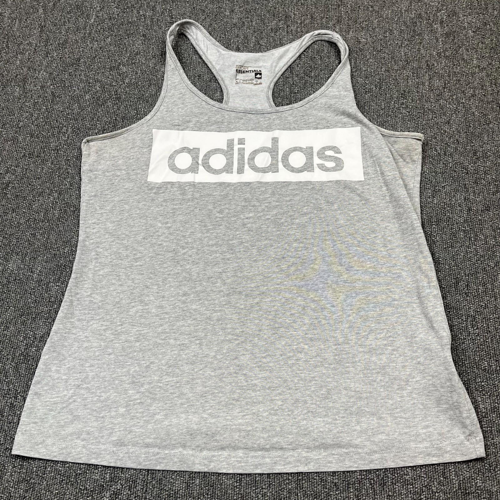 Adidas Vest Womens Large 14-16 Grey Racerback Climalite Gym Training Sports Top