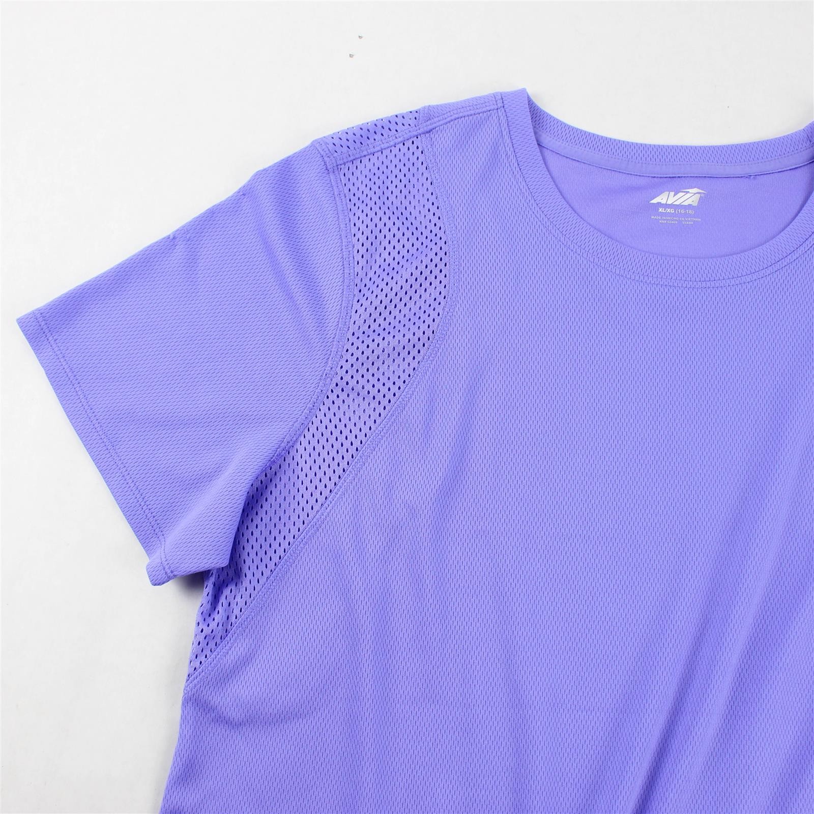 Avia Solid Purple Color Short Sleeve Activewear Top Women’s Size XL (16-18)