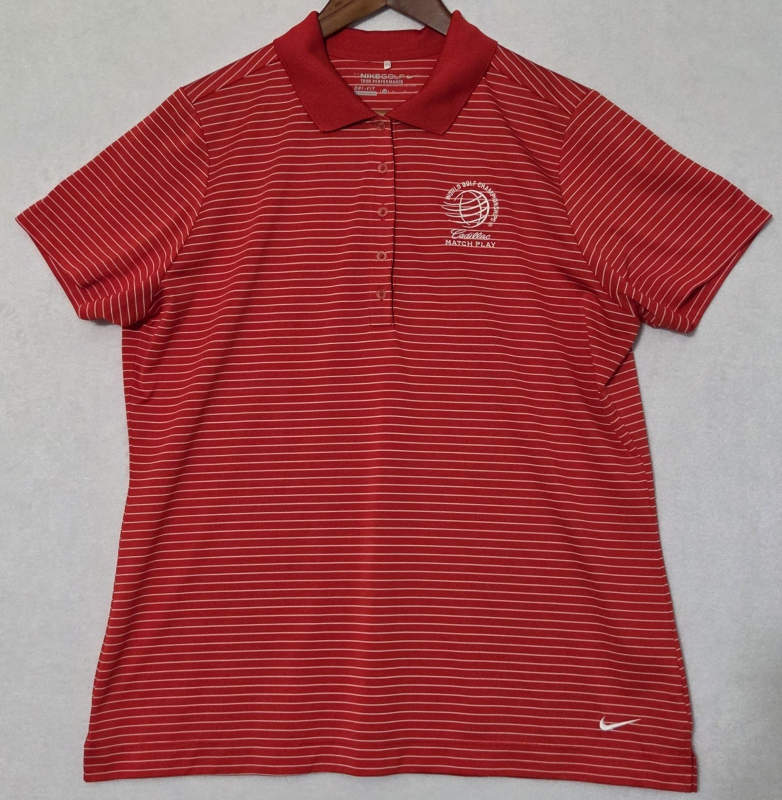 Nike Golf Tour Performance Dri-Fit Women’s Polo Shirt Red Size XL Cadillac 281