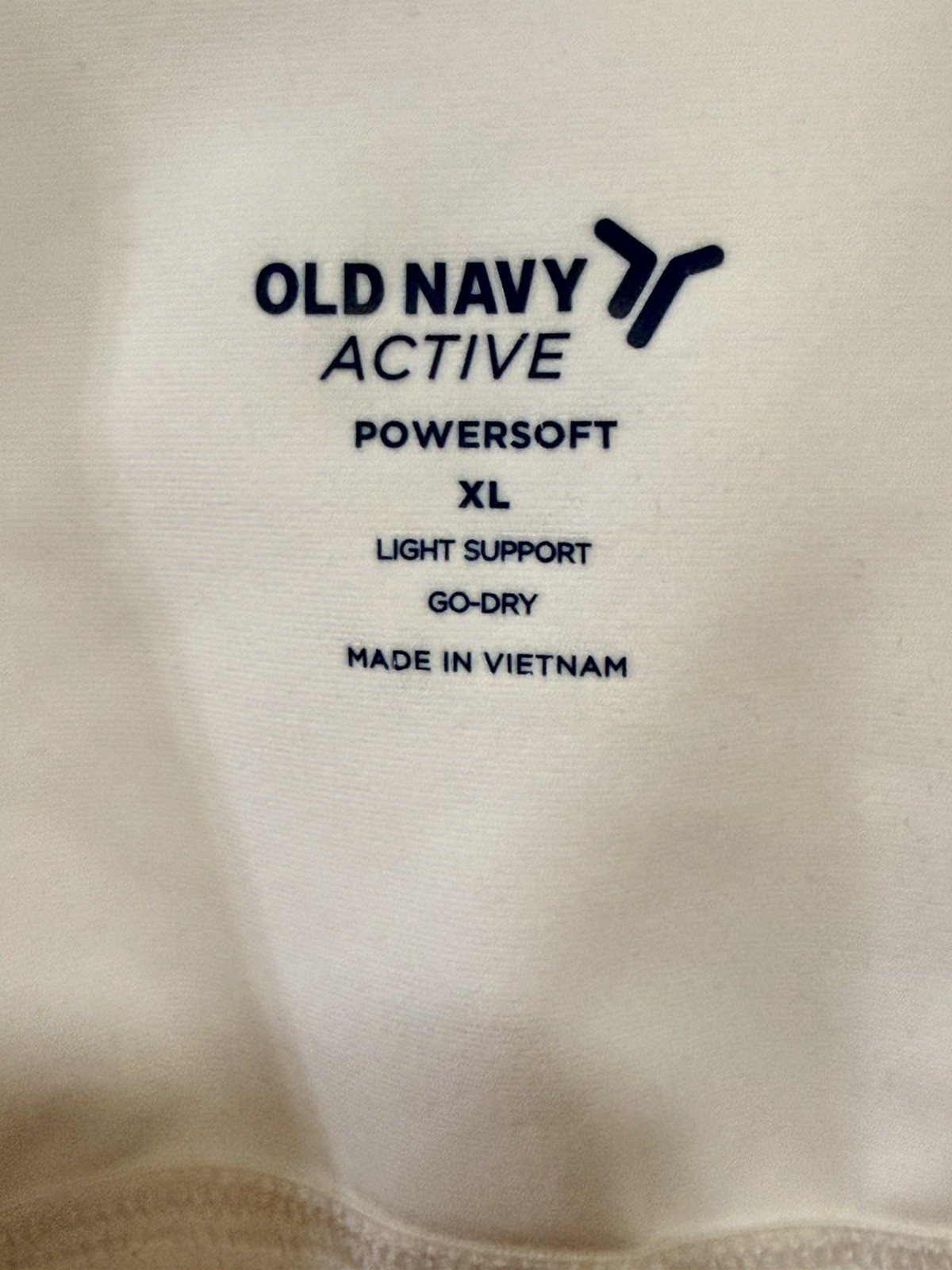 Old Navy Active Crop Top Powersoft Built In Bra White Women’s Size Sz Xl Stretch