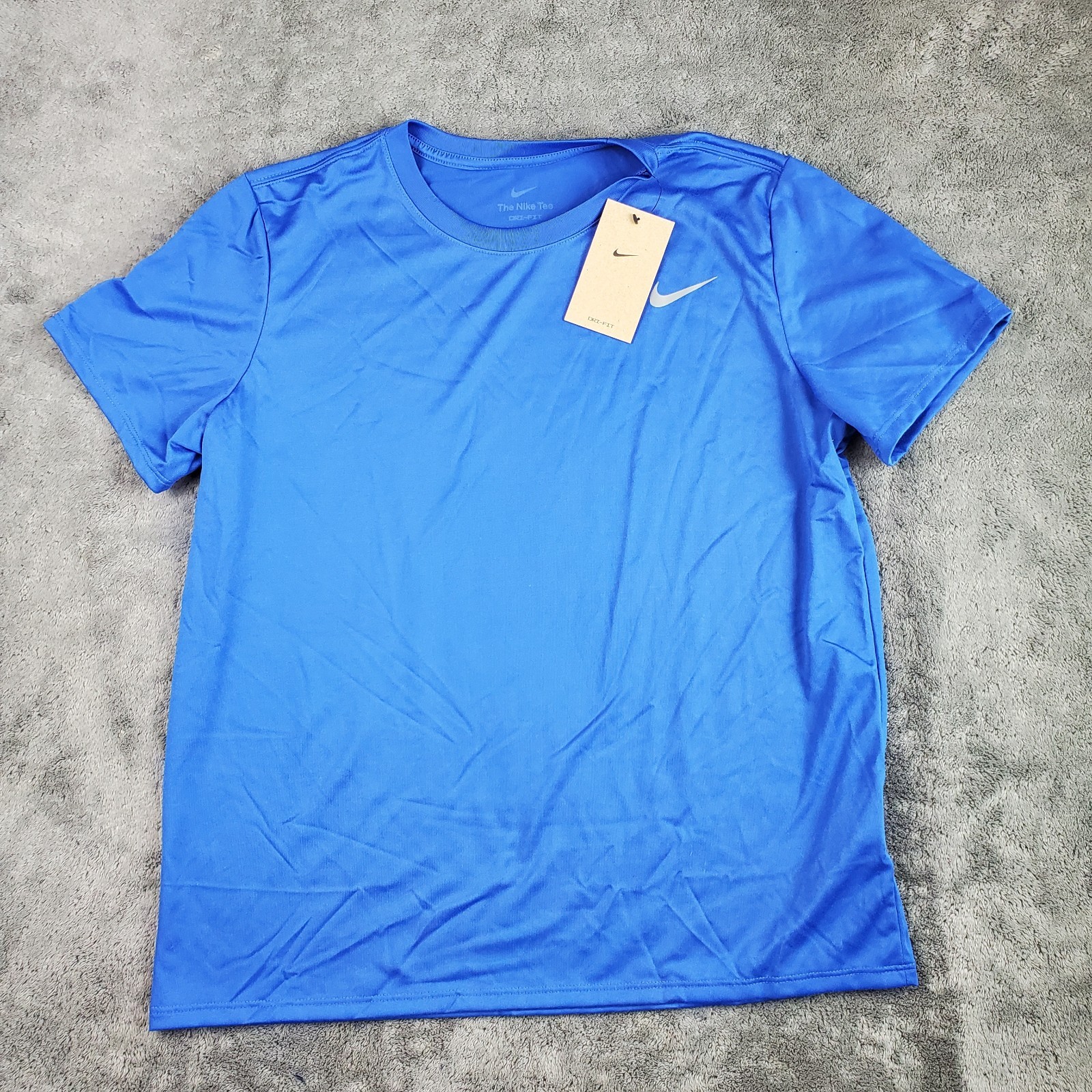 Nike Shirt Womens L Blue Dri Fit Legend Active Training Gym T-Shirt Tee New