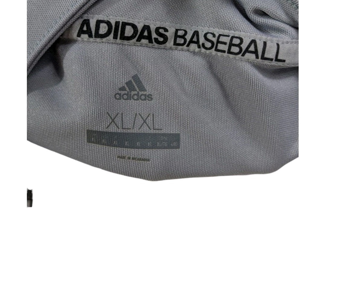 Adidas Baseball Player Game Jersey Softball Mens size XL Gray Pullover Button Up