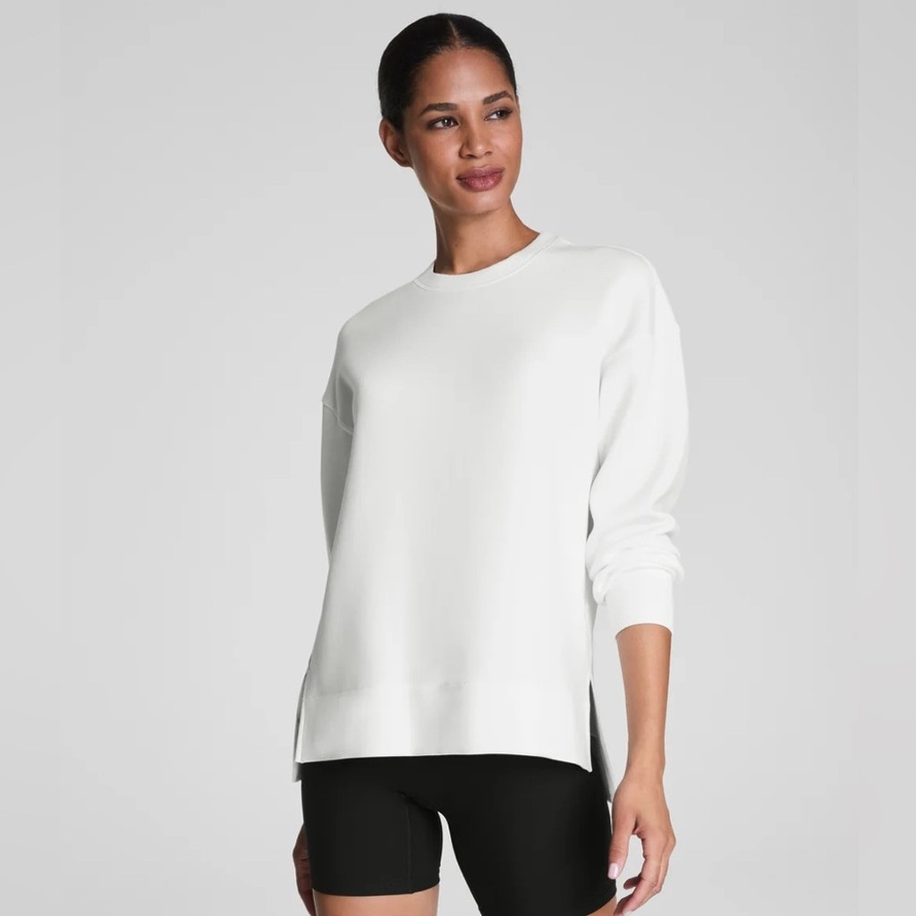 SPANX Crewneck tunic shirt/ sweatshirt “powder” white size Medium